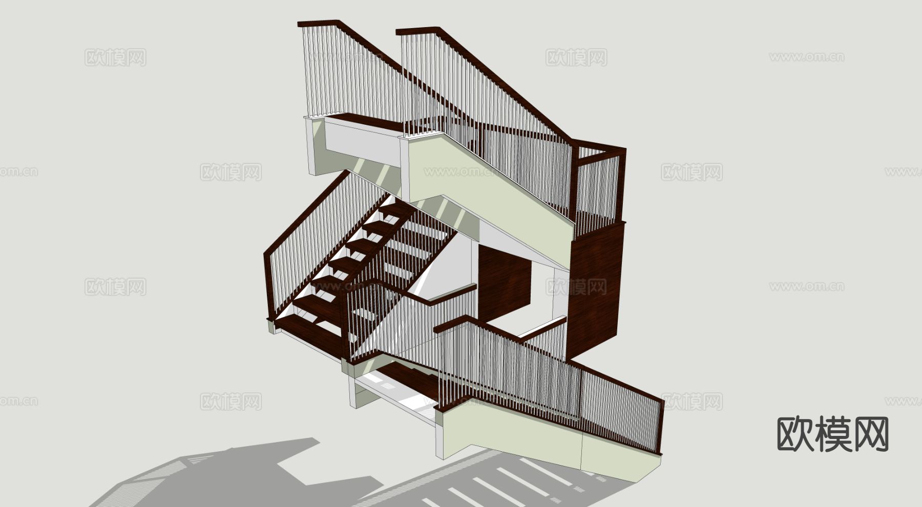 转角楼梯 钢架楼梯su模型