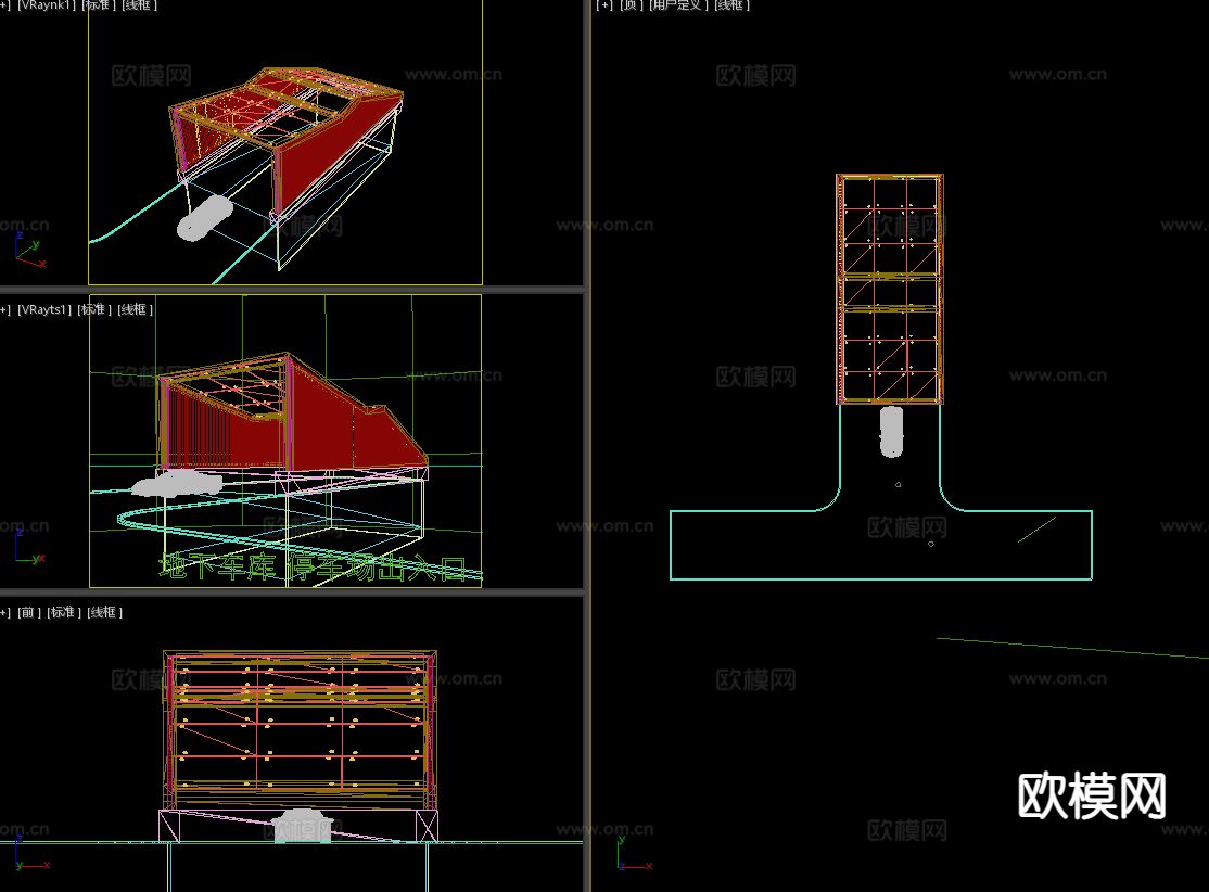 地下车库 停车场出入口3d模型