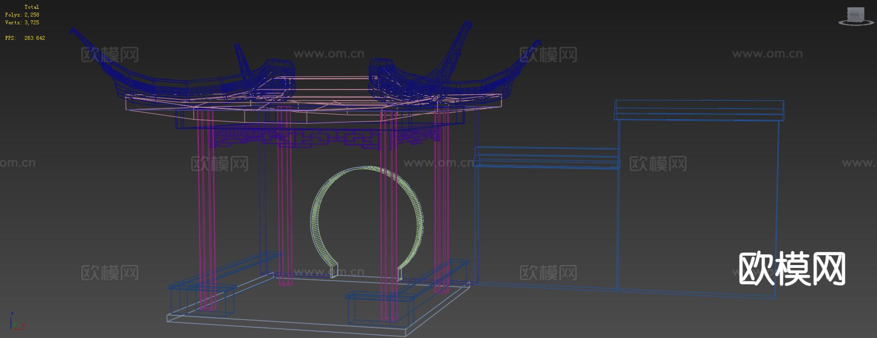 中式古建园林建筑3d模型