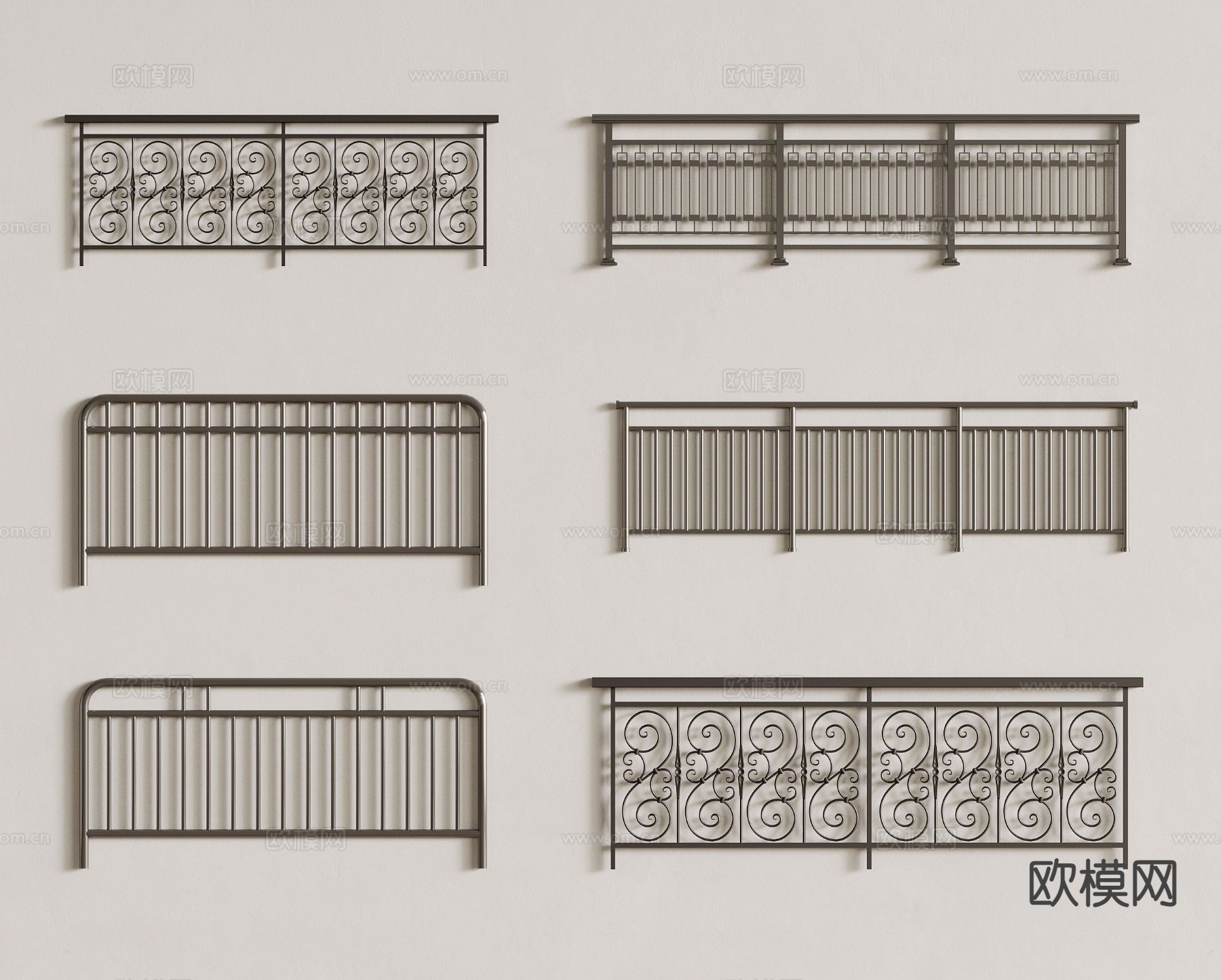 铁艺栏杆 护栏 栅栏3d模型