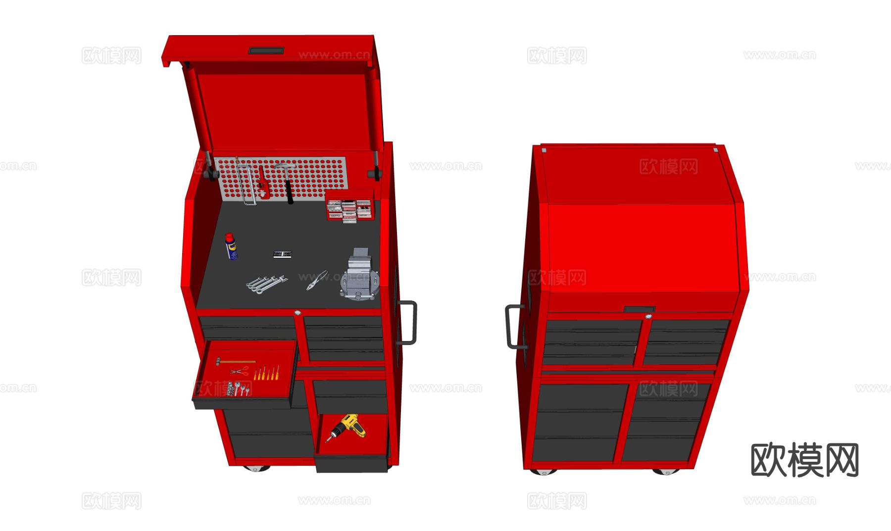 工具箱 汽车修理工具箱su模型