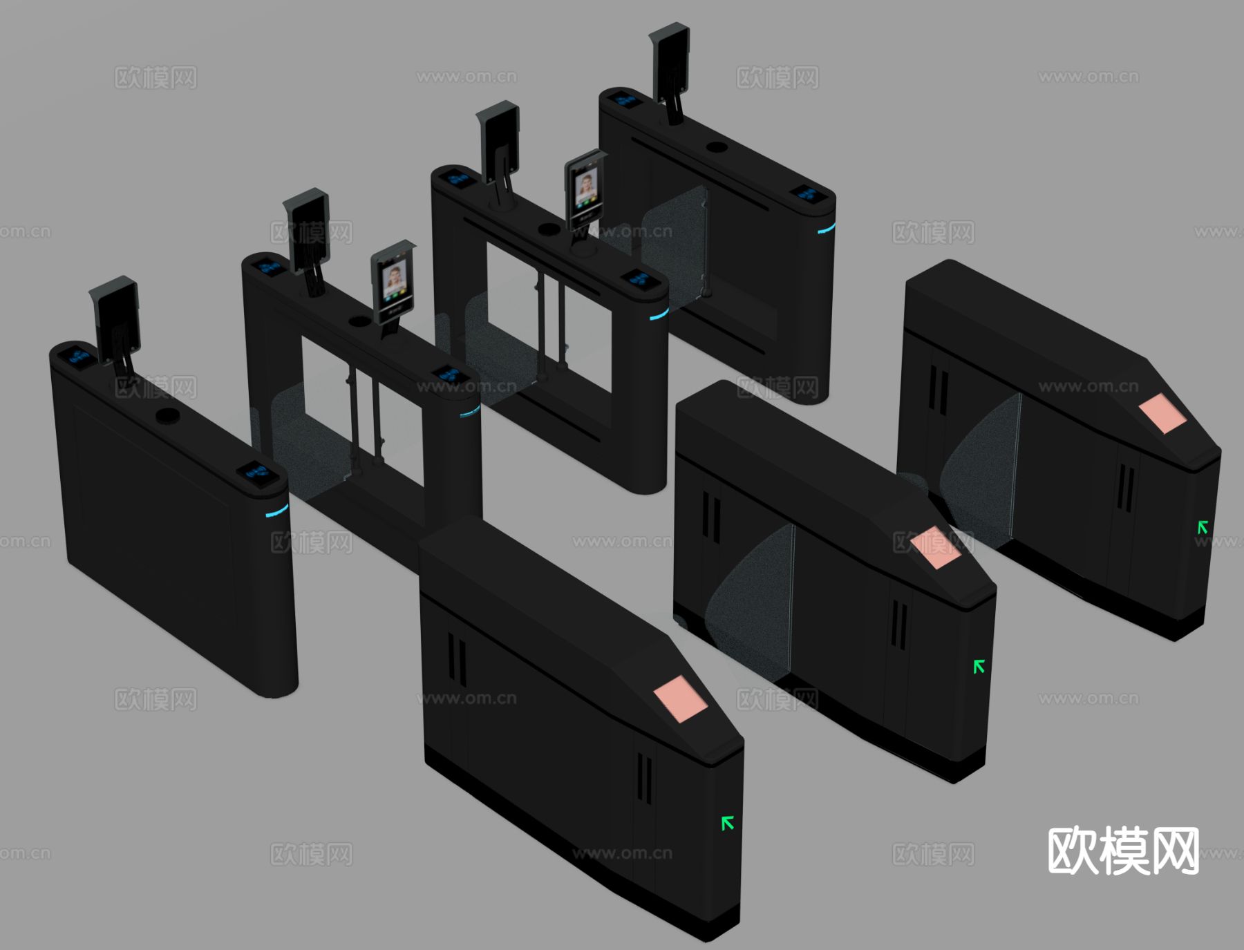 安检闸机 门禁机 检票机su模型