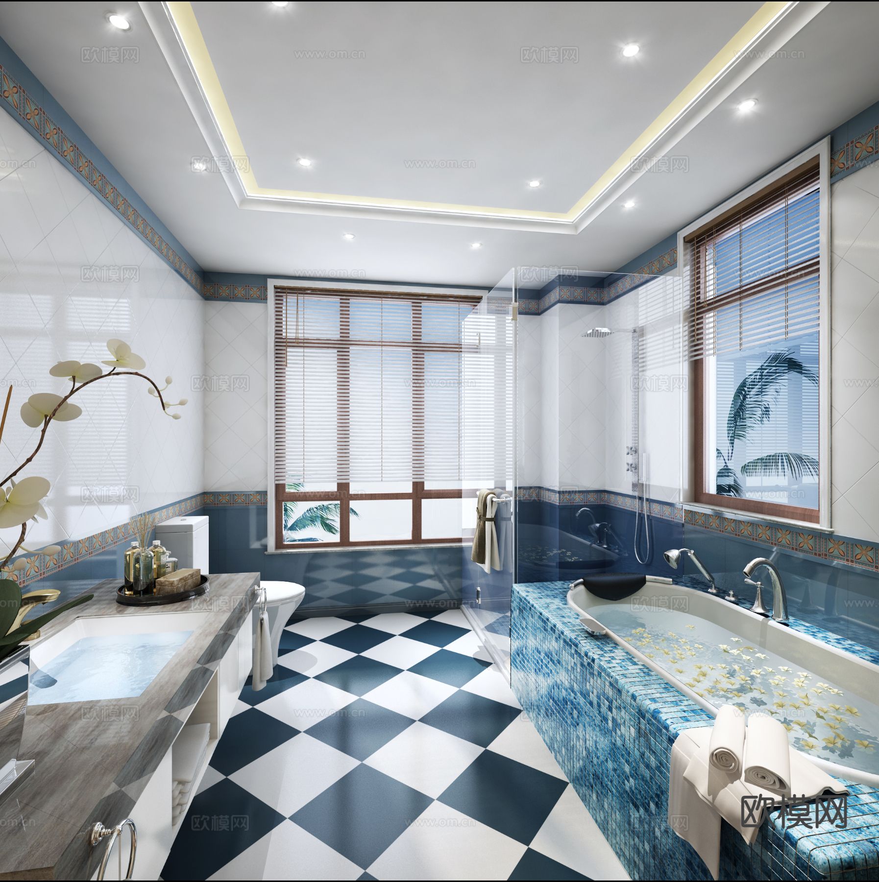 地中海卫生间 浴室3d模型下载
