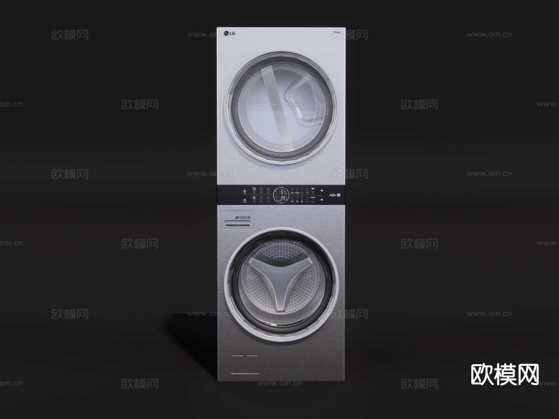 滚筒洗衣机 烘干机su模型下载（渲染图2）