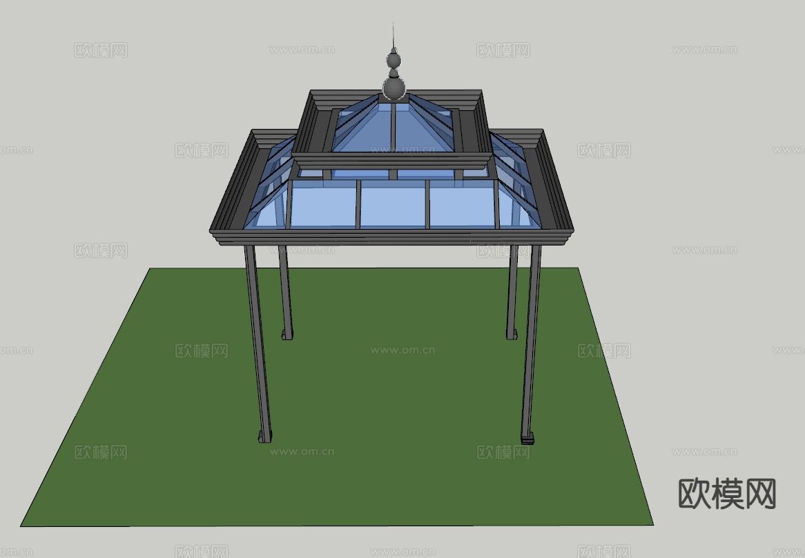 阳光房 凉亭su模型