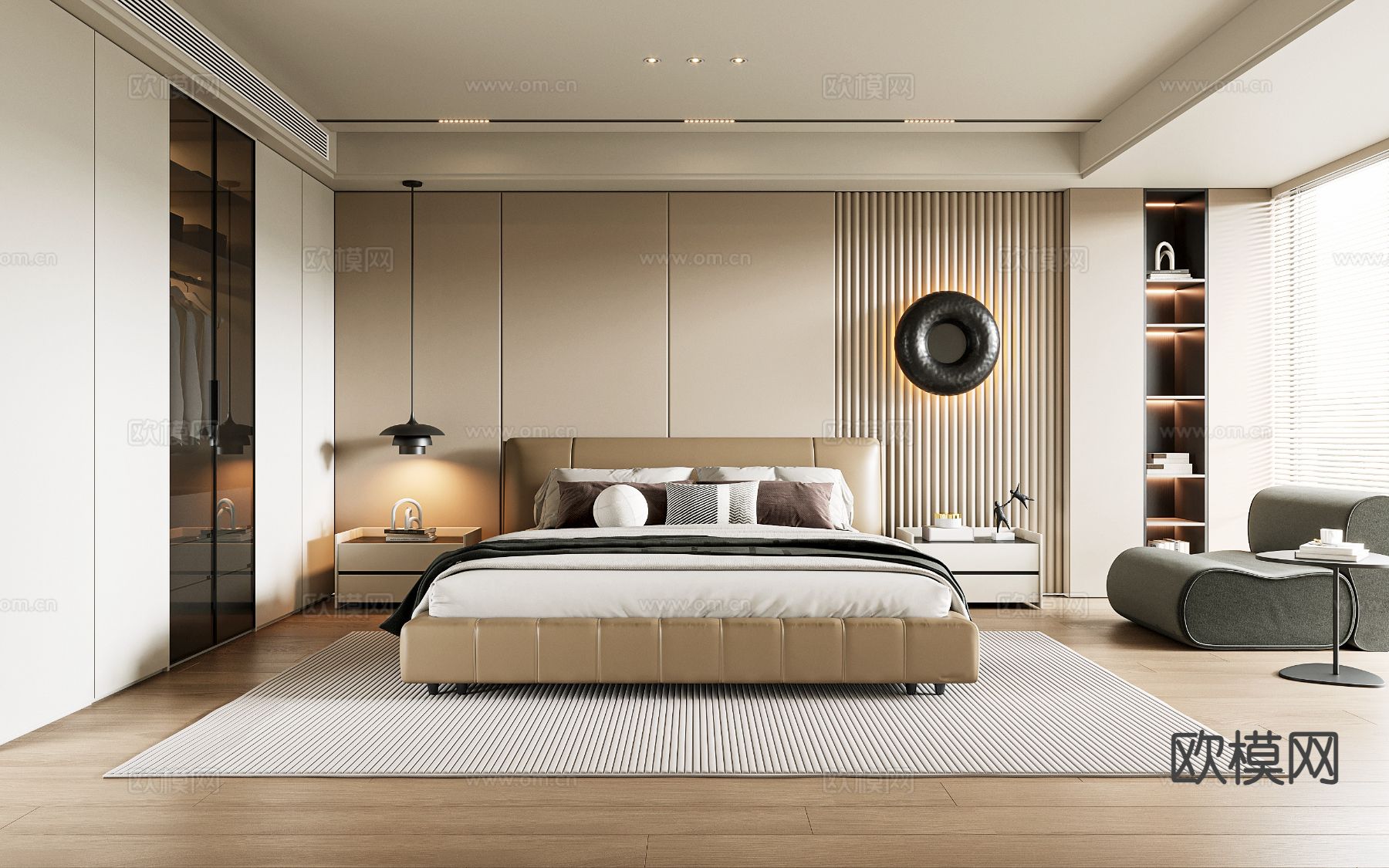 现代卧室 主卧3d模型下载