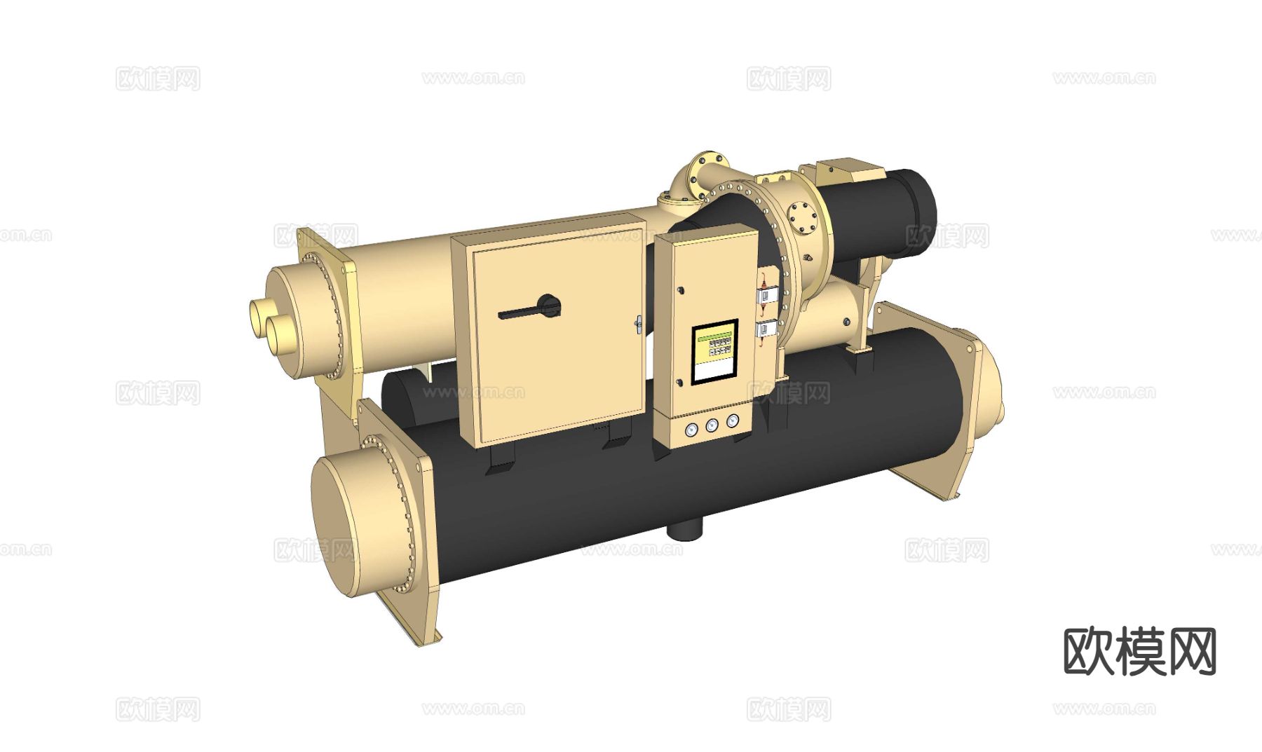 冷冻机组 空调冷冻机 螺杆机su模型