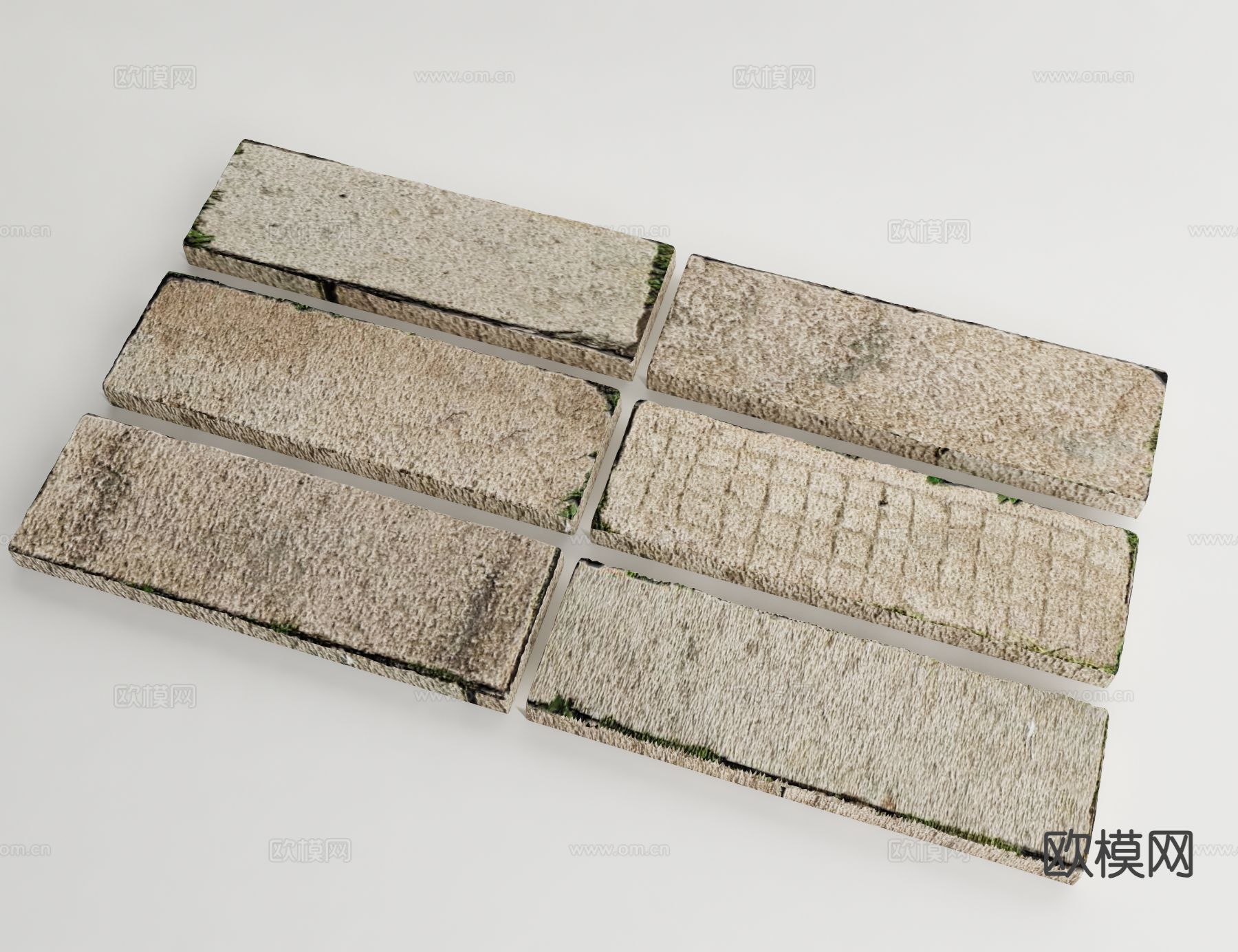 现代汀步 景观汀步 石板路 石板3d模型下载