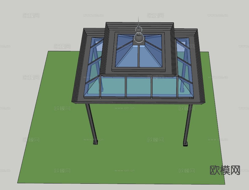 阳光房 凉亭su模型