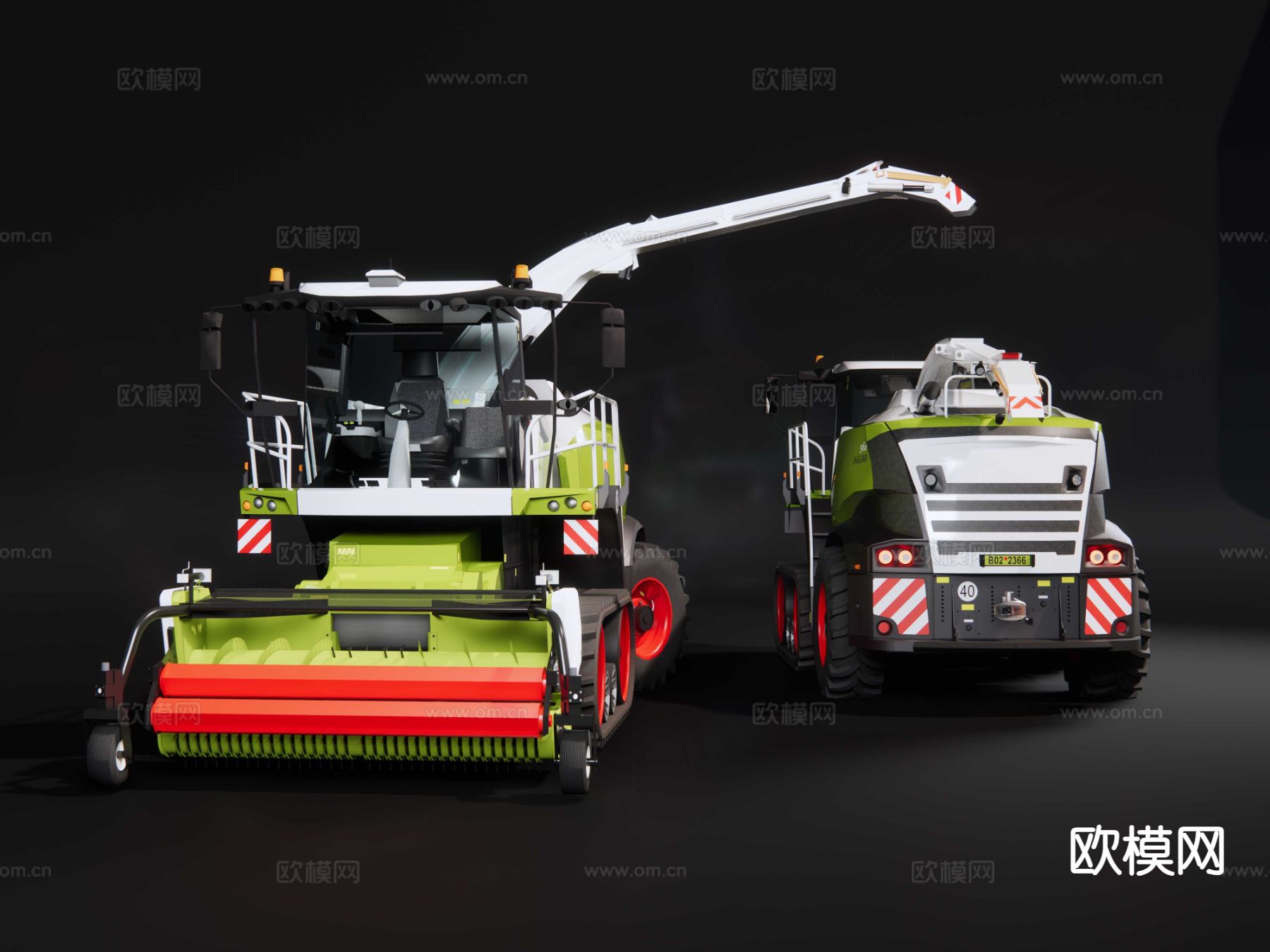 联合收割机su模型下载（渲染图2）