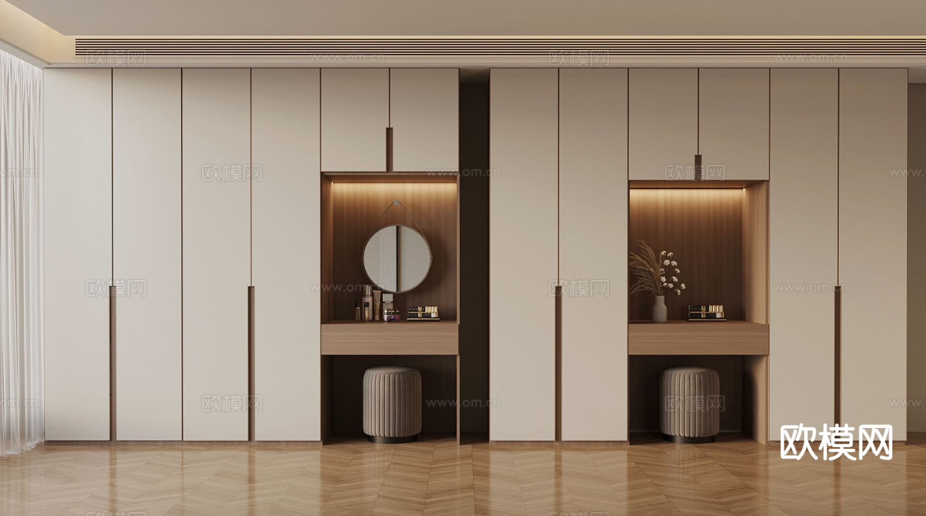 现代衣柜3d模型下载