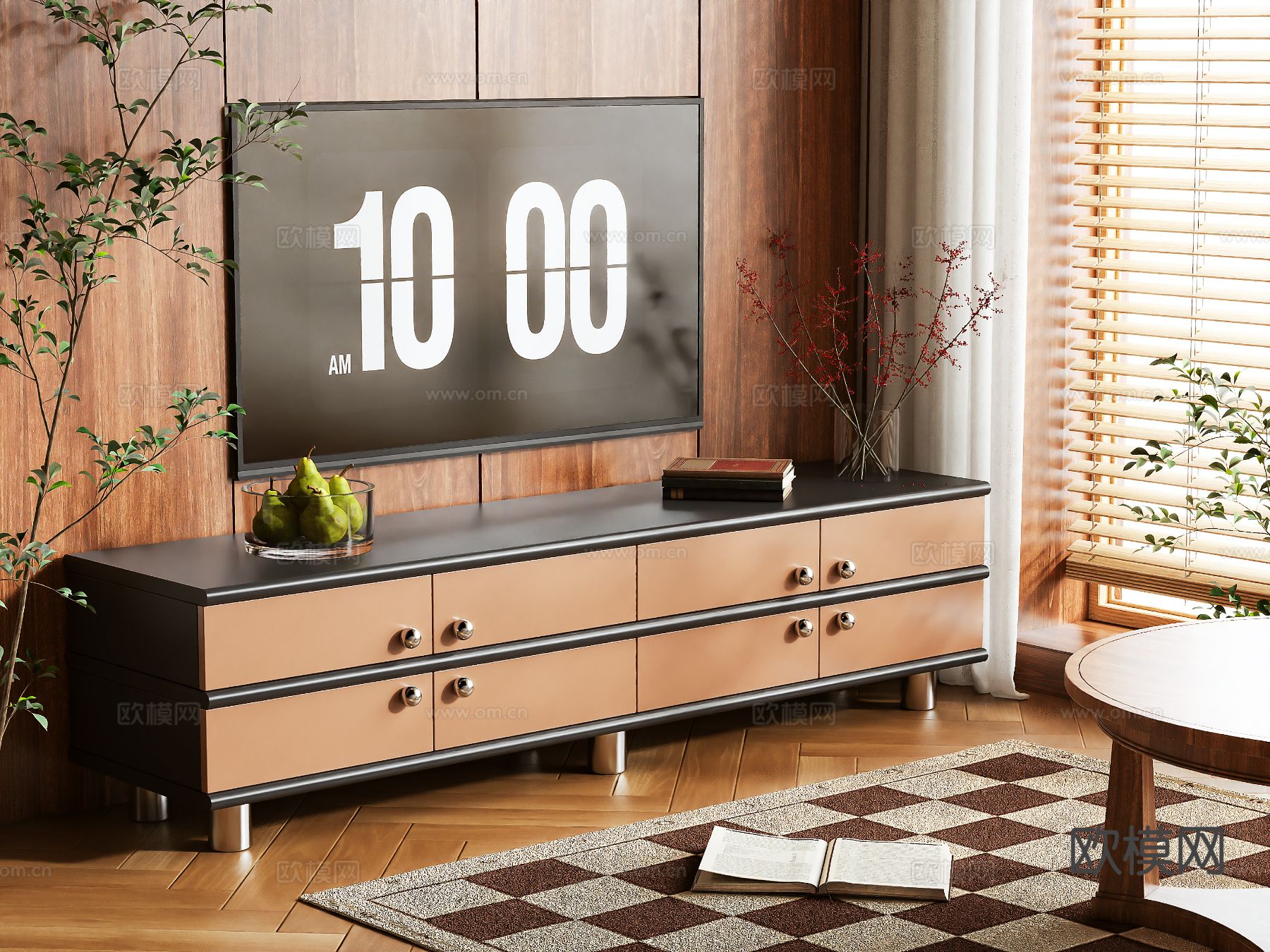 中古风电视柜3d模型下载