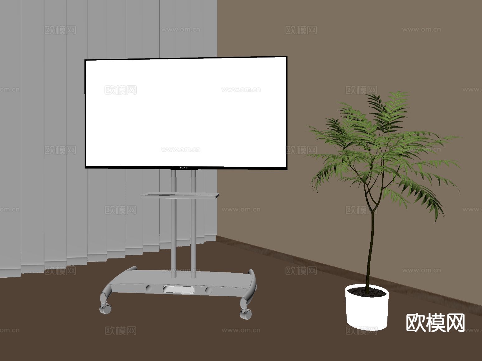 电视支架 移动电视su模型