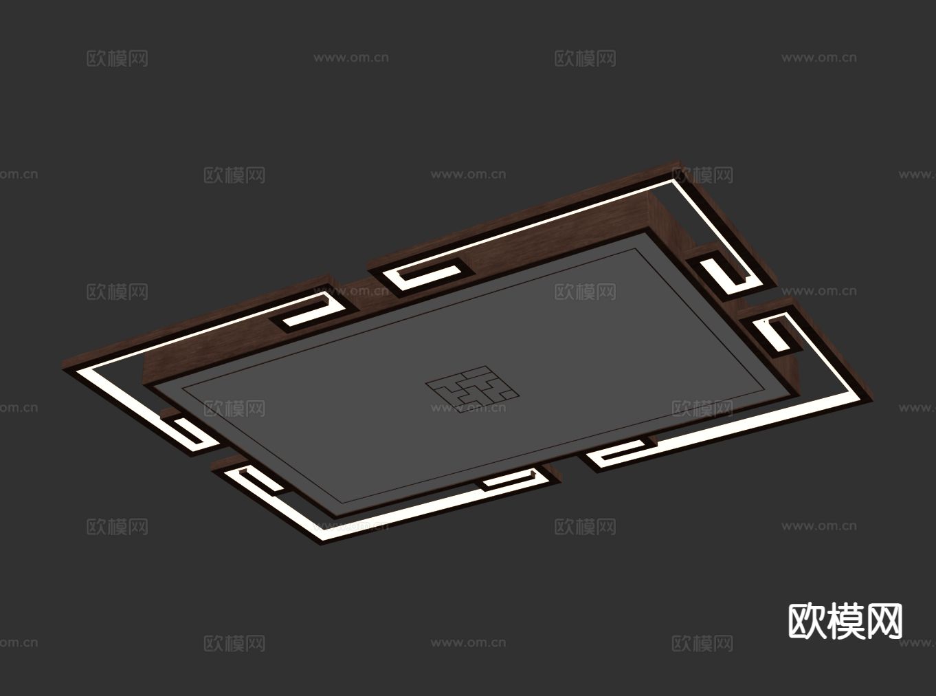 新中式吸顶灯 客厅灯su模型