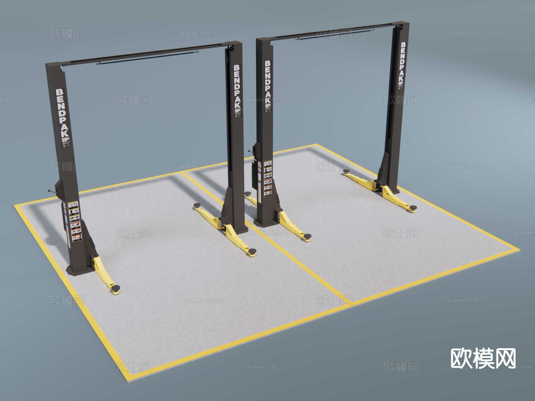 汽车举升机su模型下载（渲染图3）