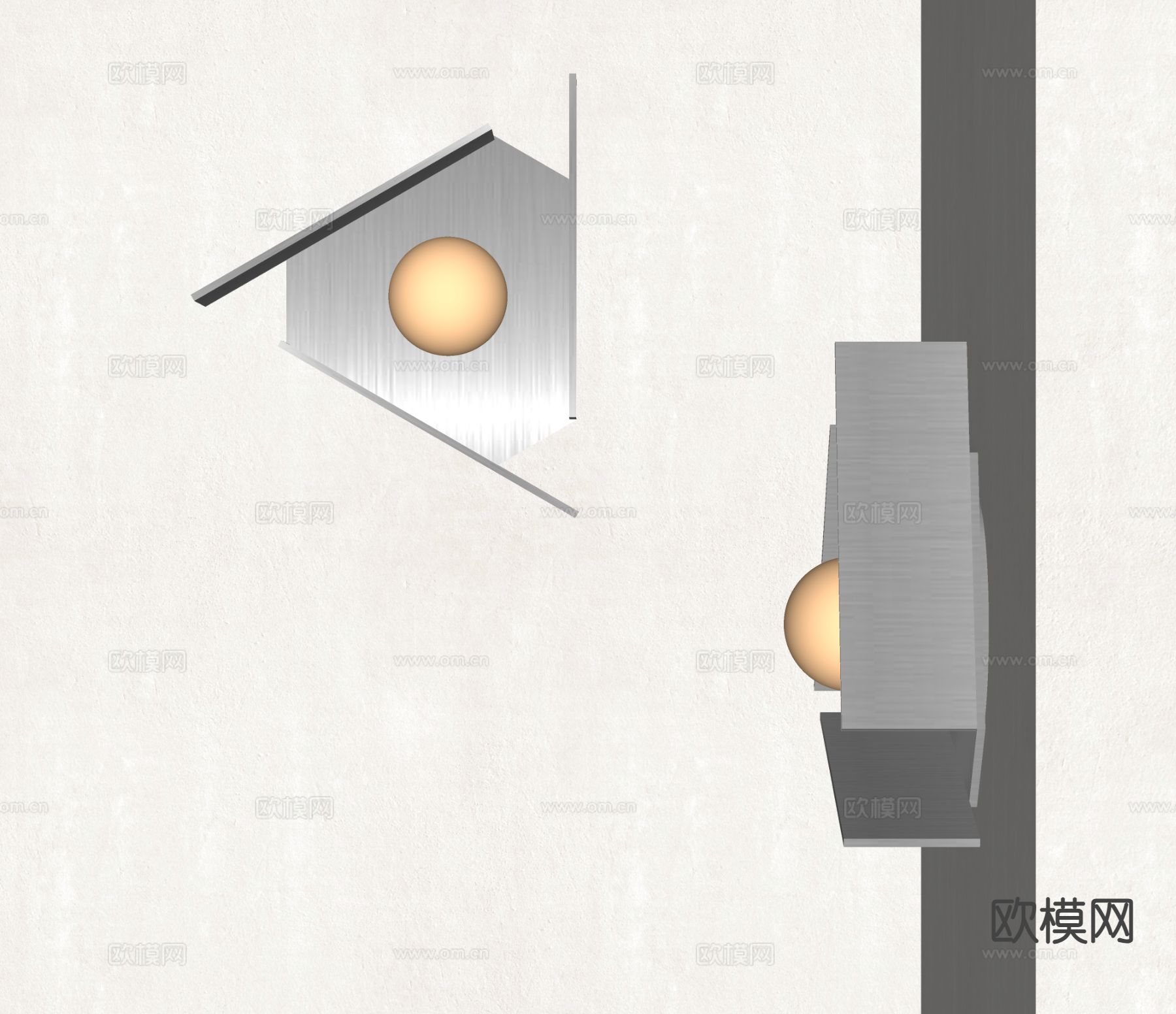现代壁灯 工业风壁灯su模型下载（渲染图1）