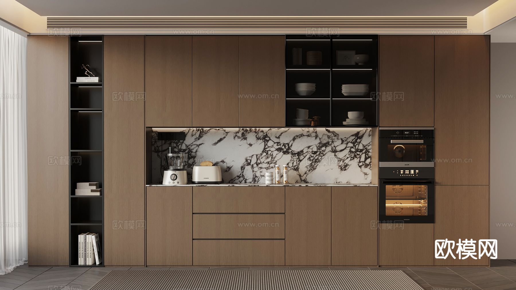 意式酒柜 餐边柜3d模型下载