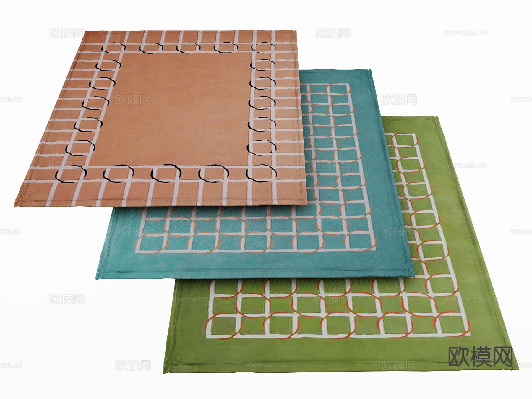 现代地毯 方形地毯3d模型