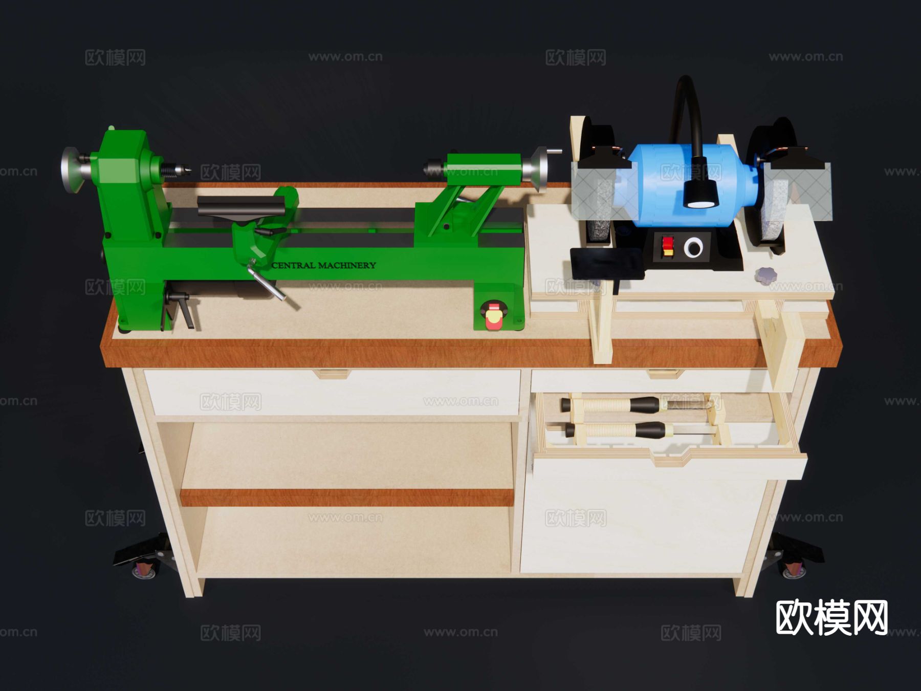 车床 砂轮机 工作台 木工凿su模型