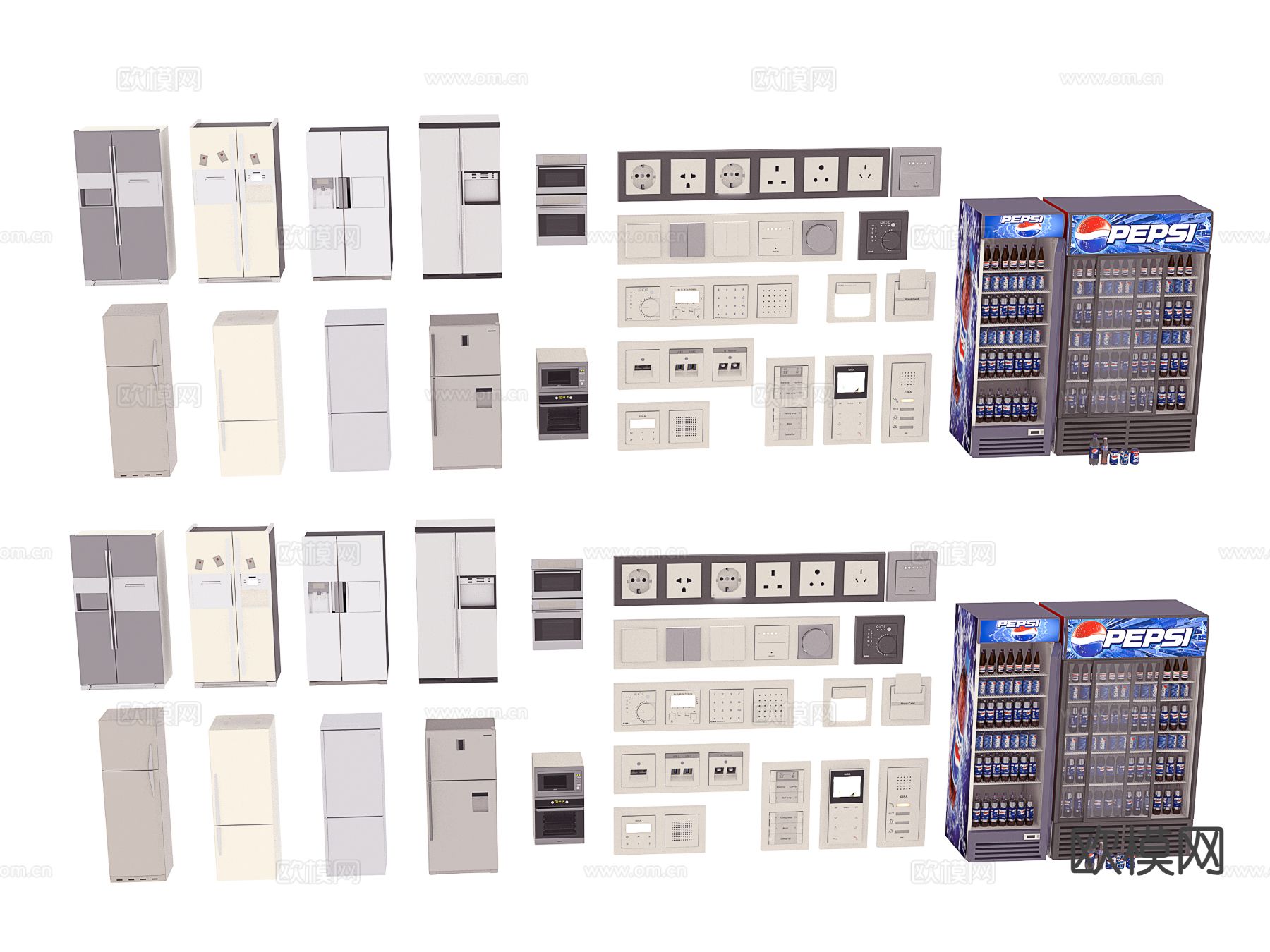冰箱 面板 插座 商用冰柜 生活家电3d模型
