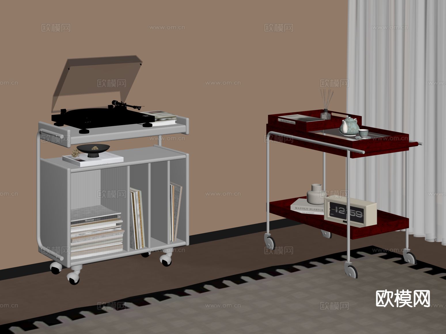 中古风边几su模型下载（渲染图1）