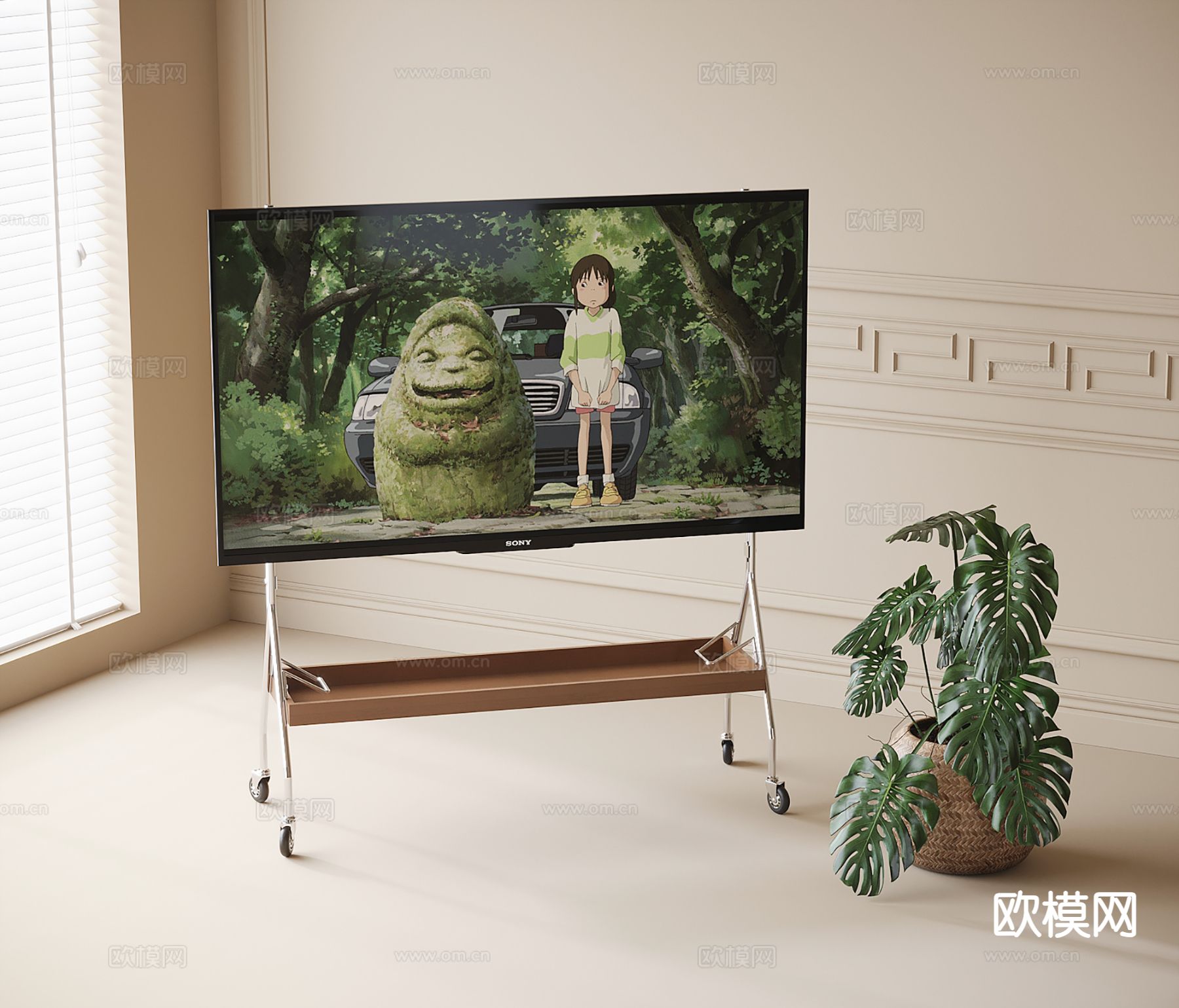 移动电视 支架电视3d模型