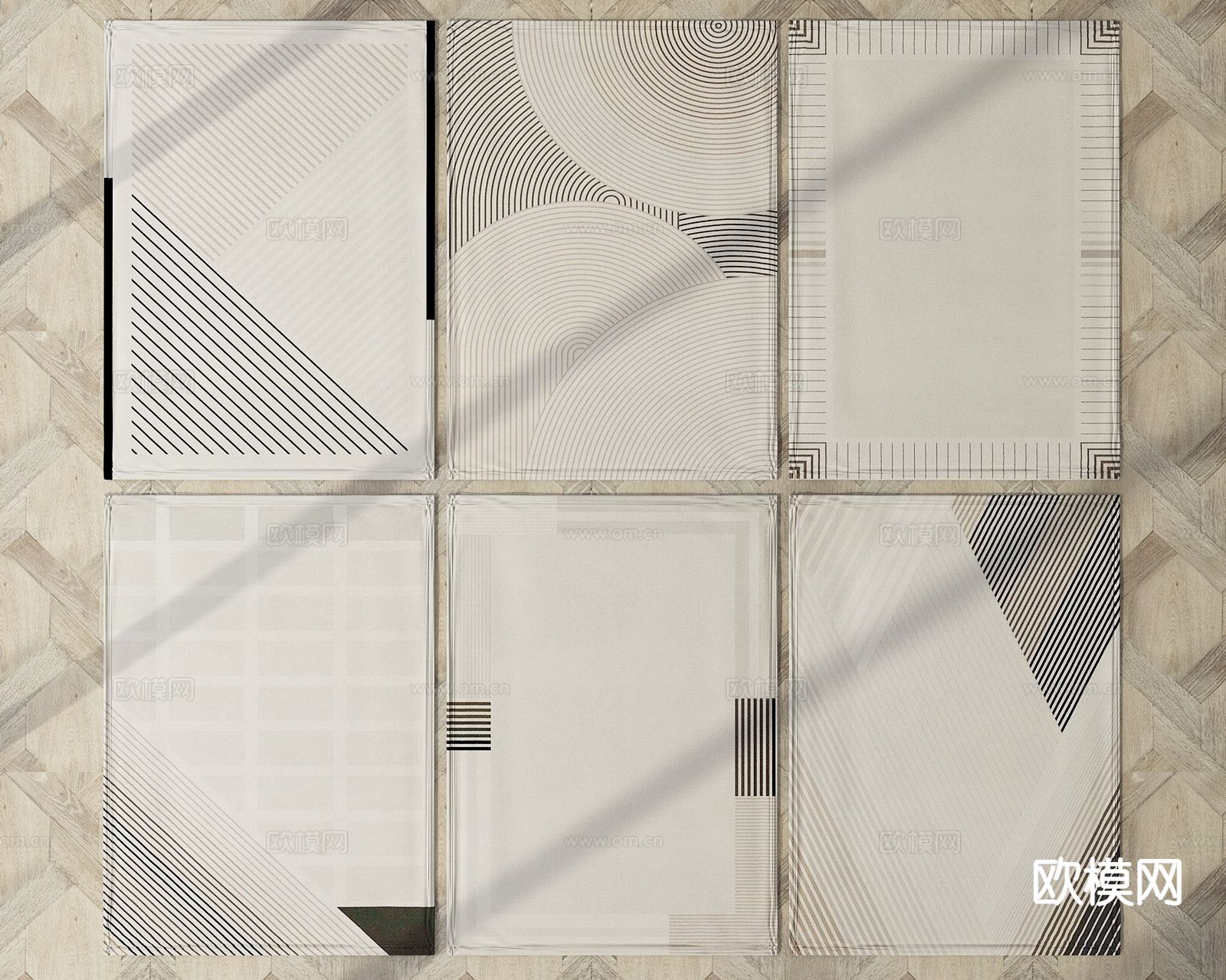 现代地毯su模型下载（渲染图2）