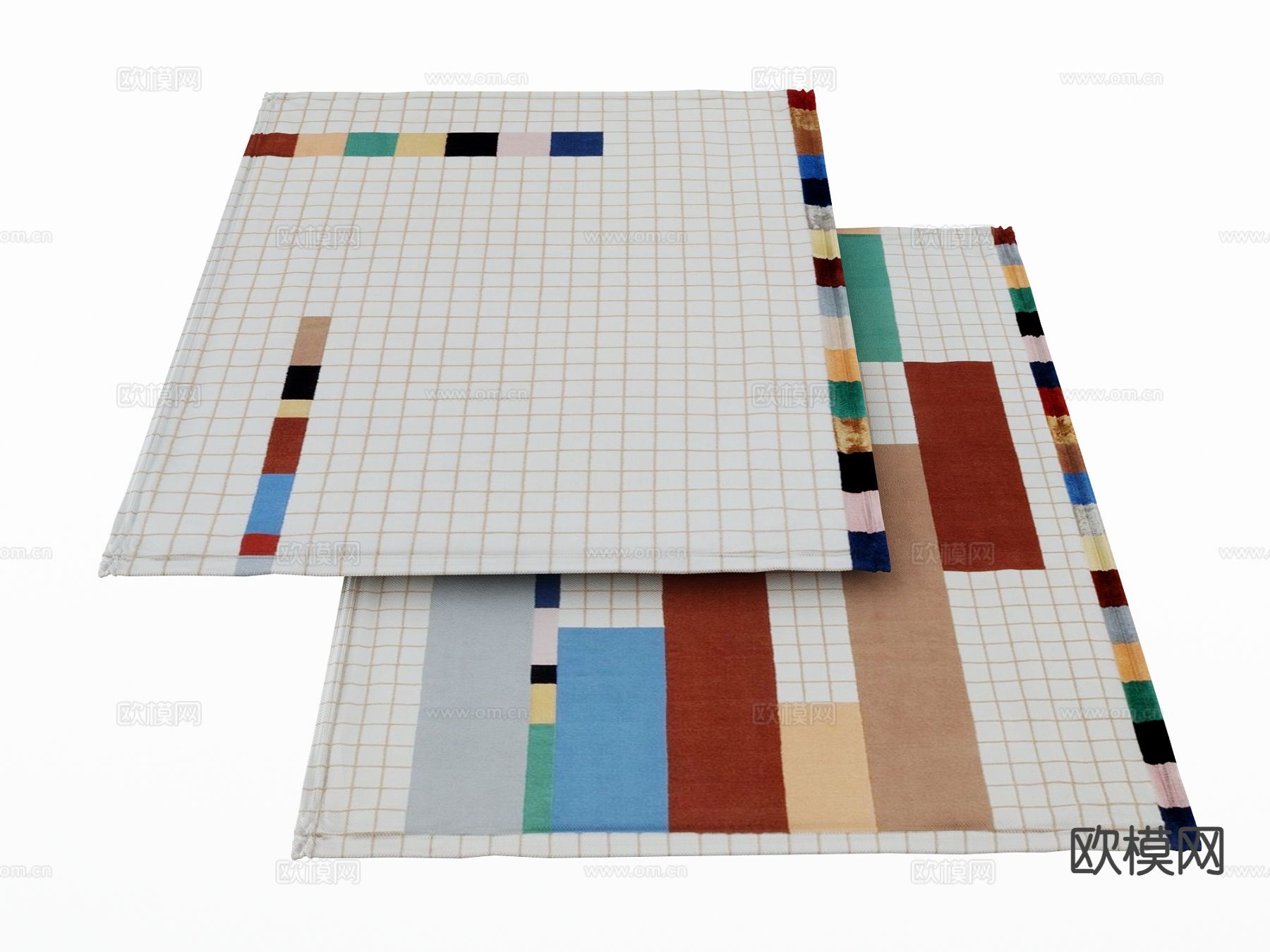 现代地毯 方形地毯3d模型