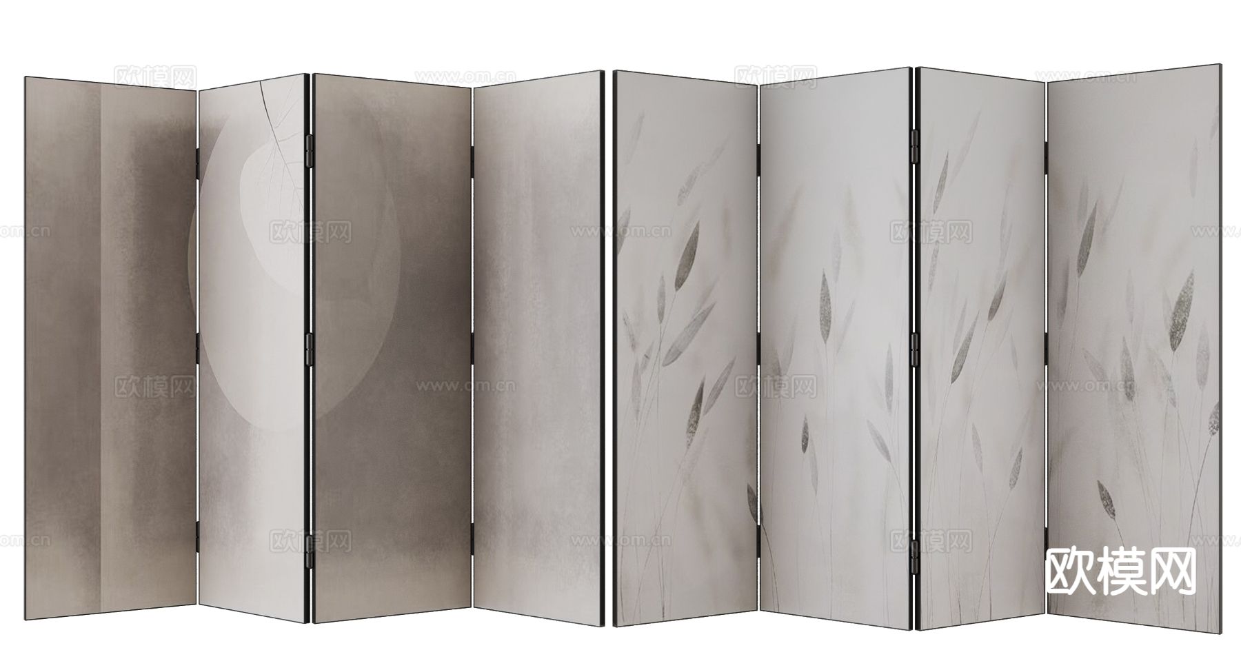 现代屏风su模型下载（渲染图2）