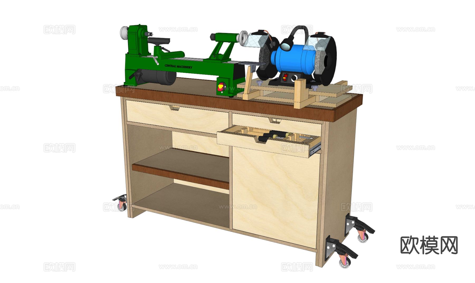 车床 砂轮机 工作台 木工凿su模型