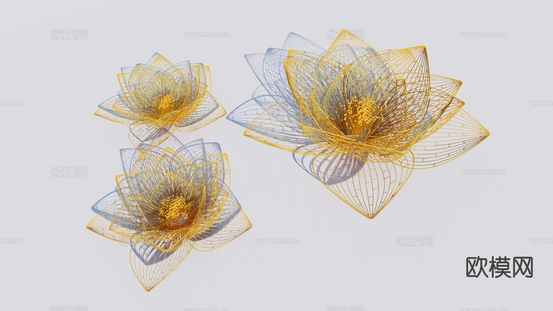 荷花雕塑 艺术雕塑su模型下载（渲染图2）