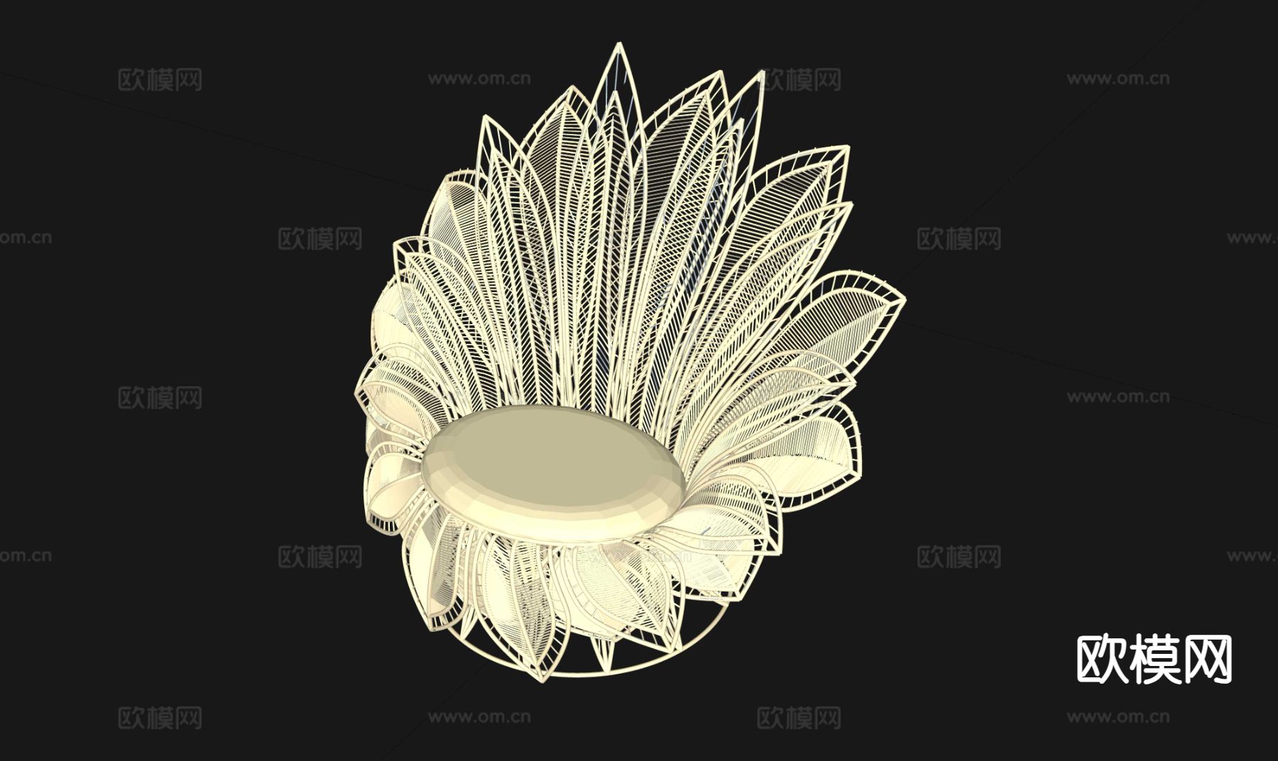 曼陀罗椅子 休闲椅su模型下载（渲染图1）