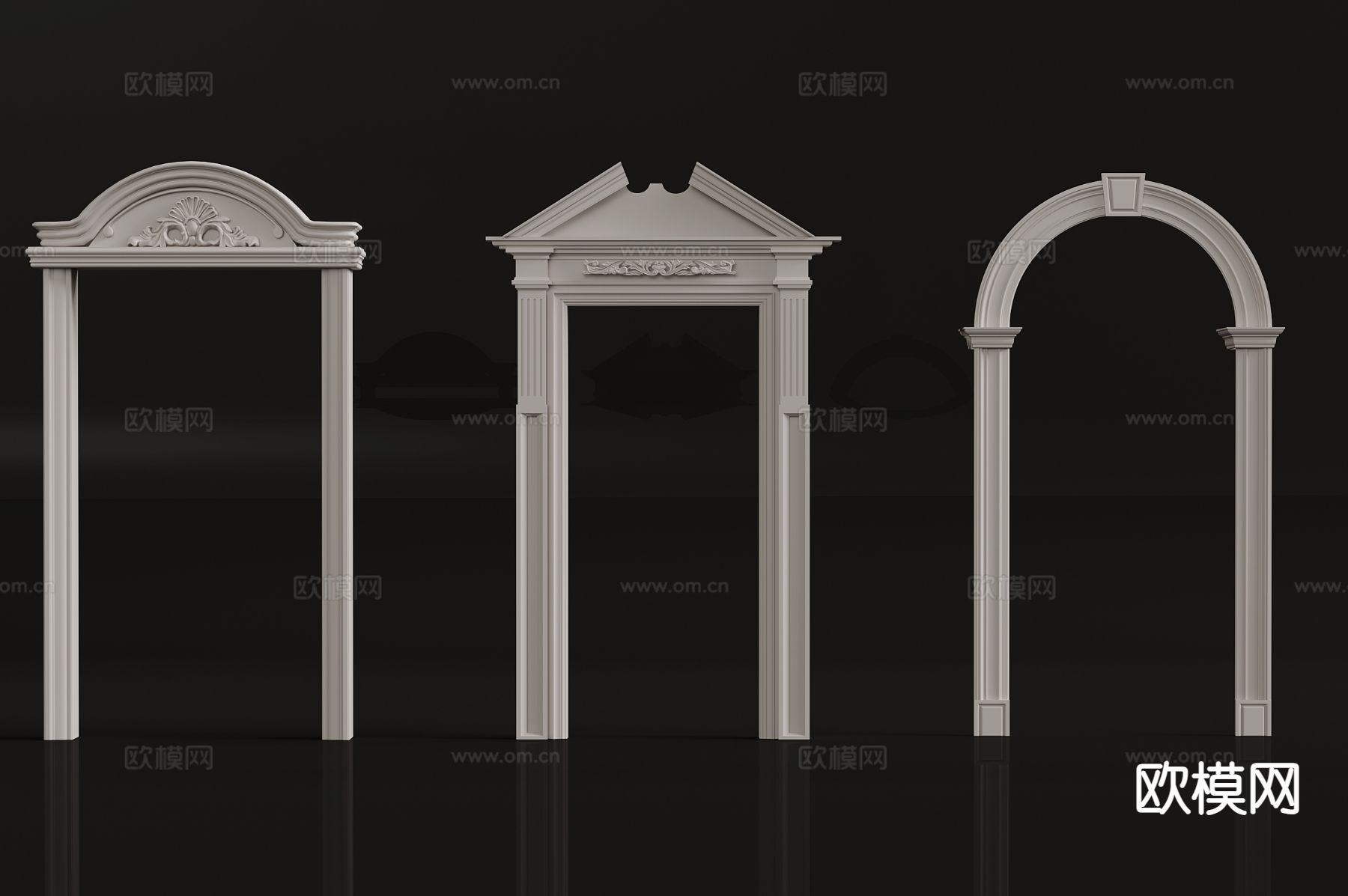 法式拱门 垭口 柱子 门套3d模型