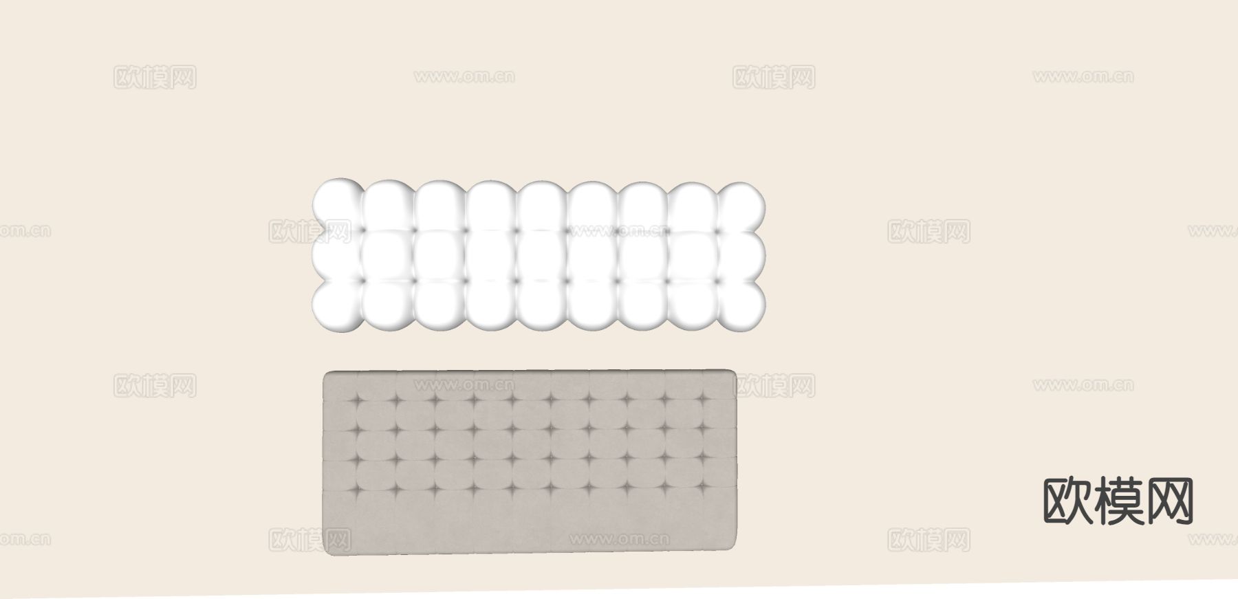 床头靠背 软包su模型