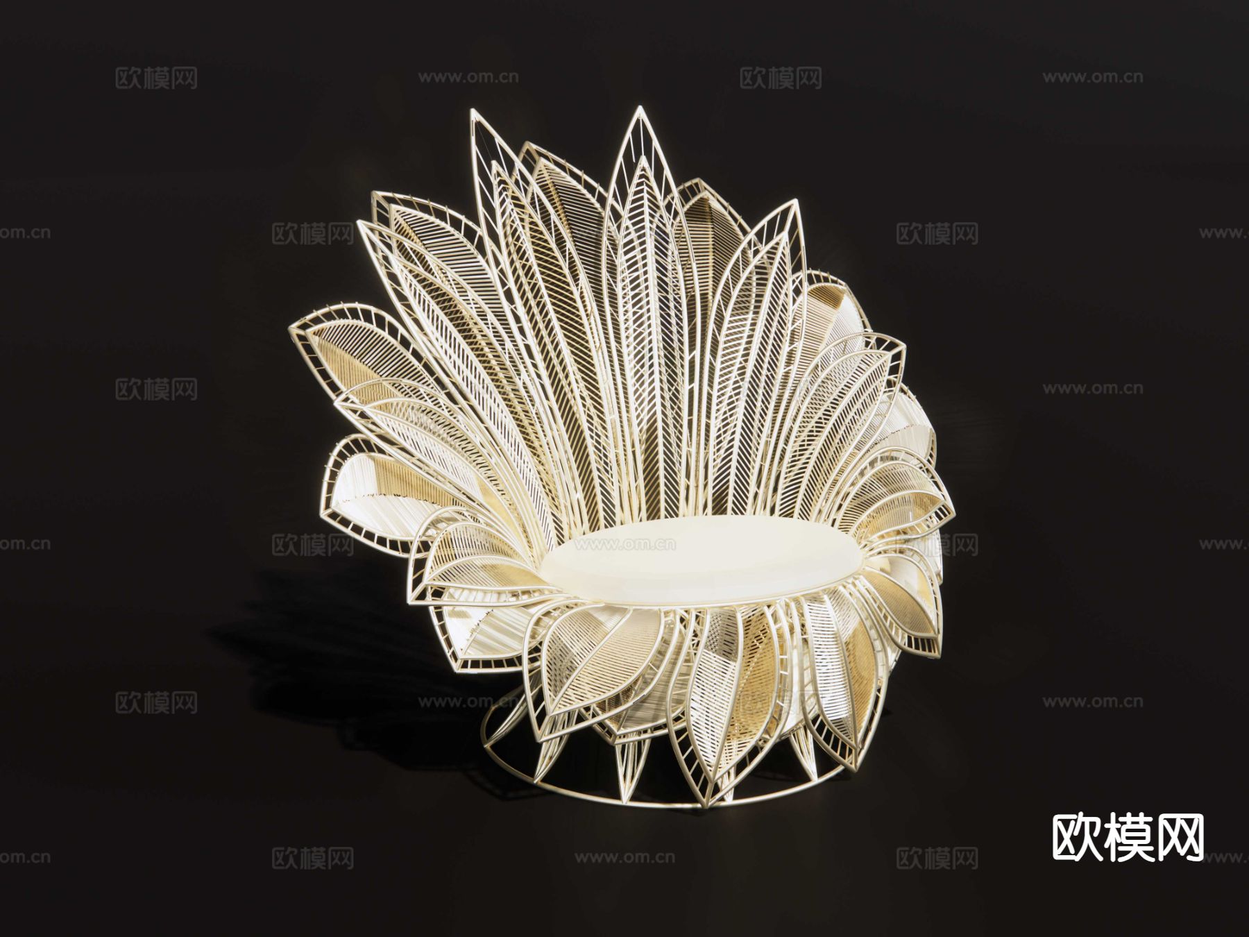 曼陀罗椅子 休闲椅su模型下载（渲染图5）