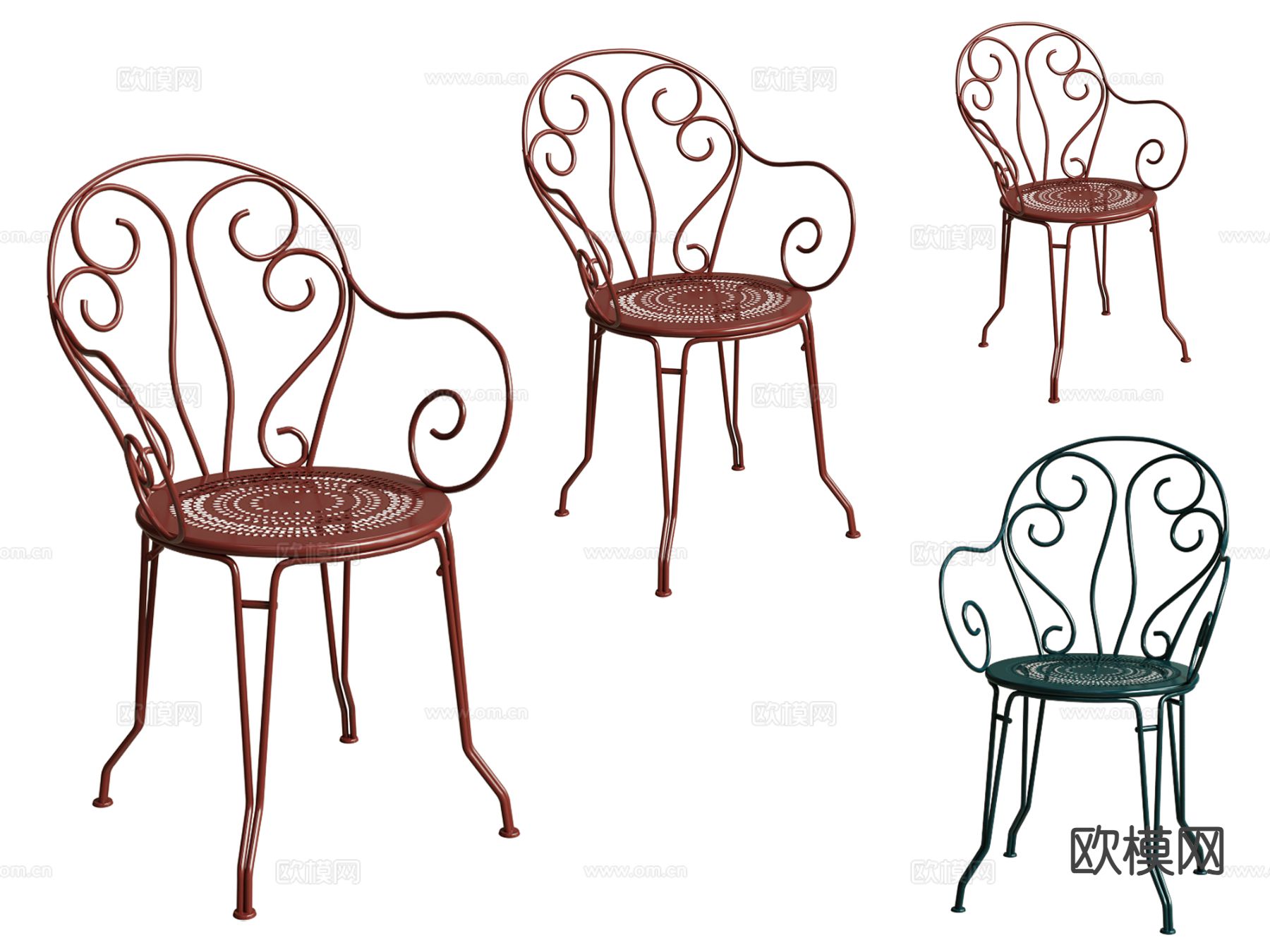 欧式椅子 休闲椅su模型下载（渲染图2）