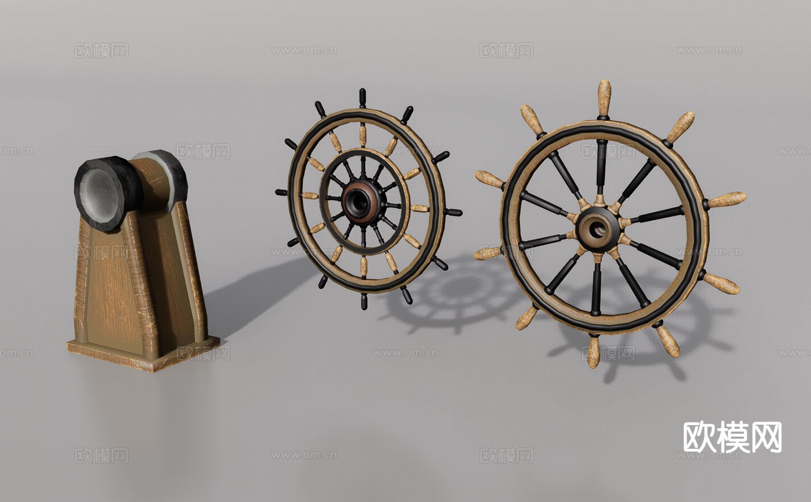 地中海挂饰 墙饰 海盗轮 船坨3d模型下载