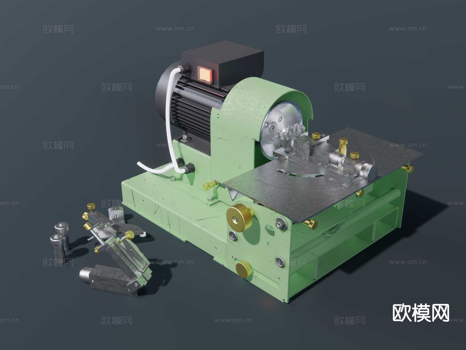 工具研磨机 小型车床su模型下载（渲染图2）