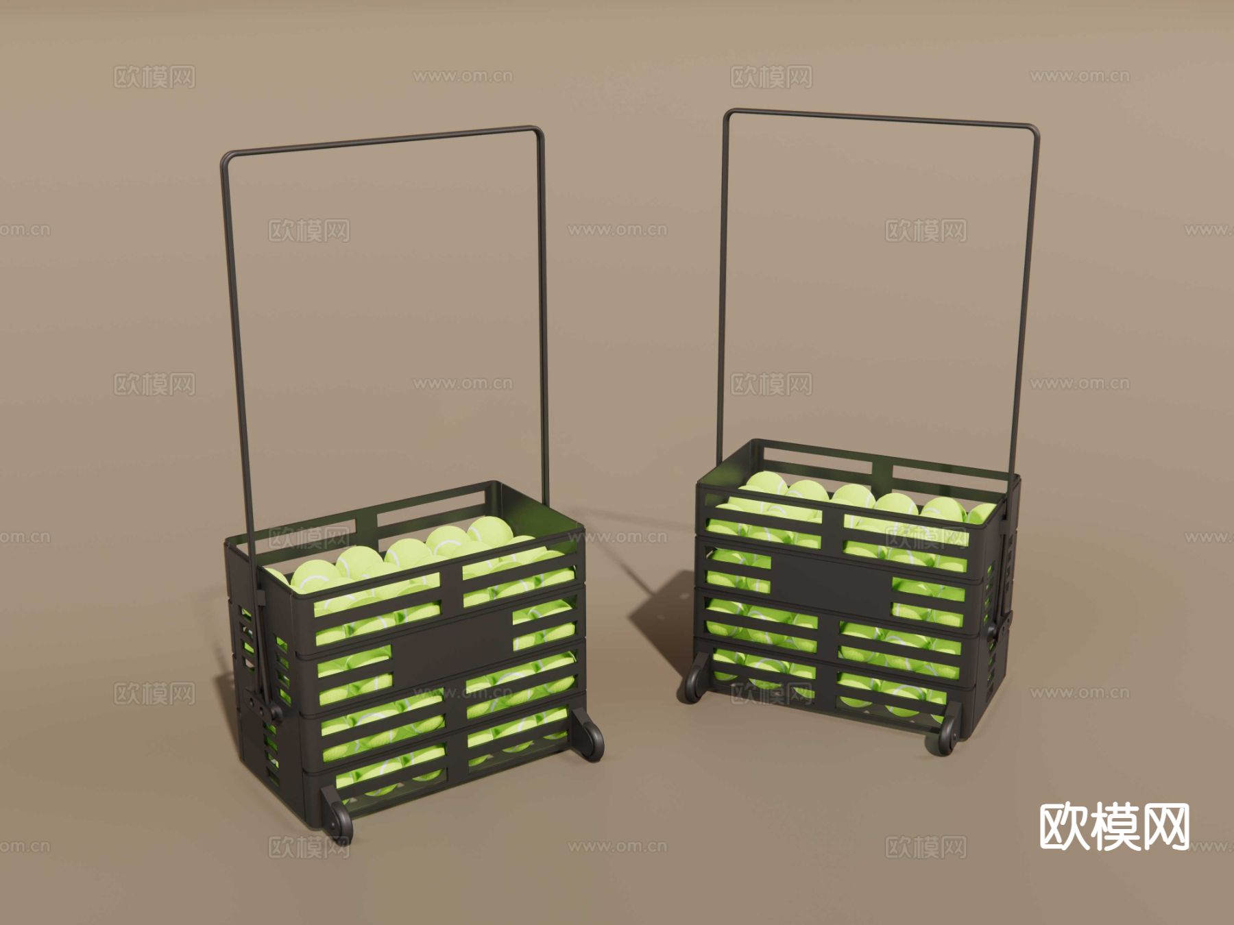 网球车 网球筐 网球拖车su模型下载（渲染图4）