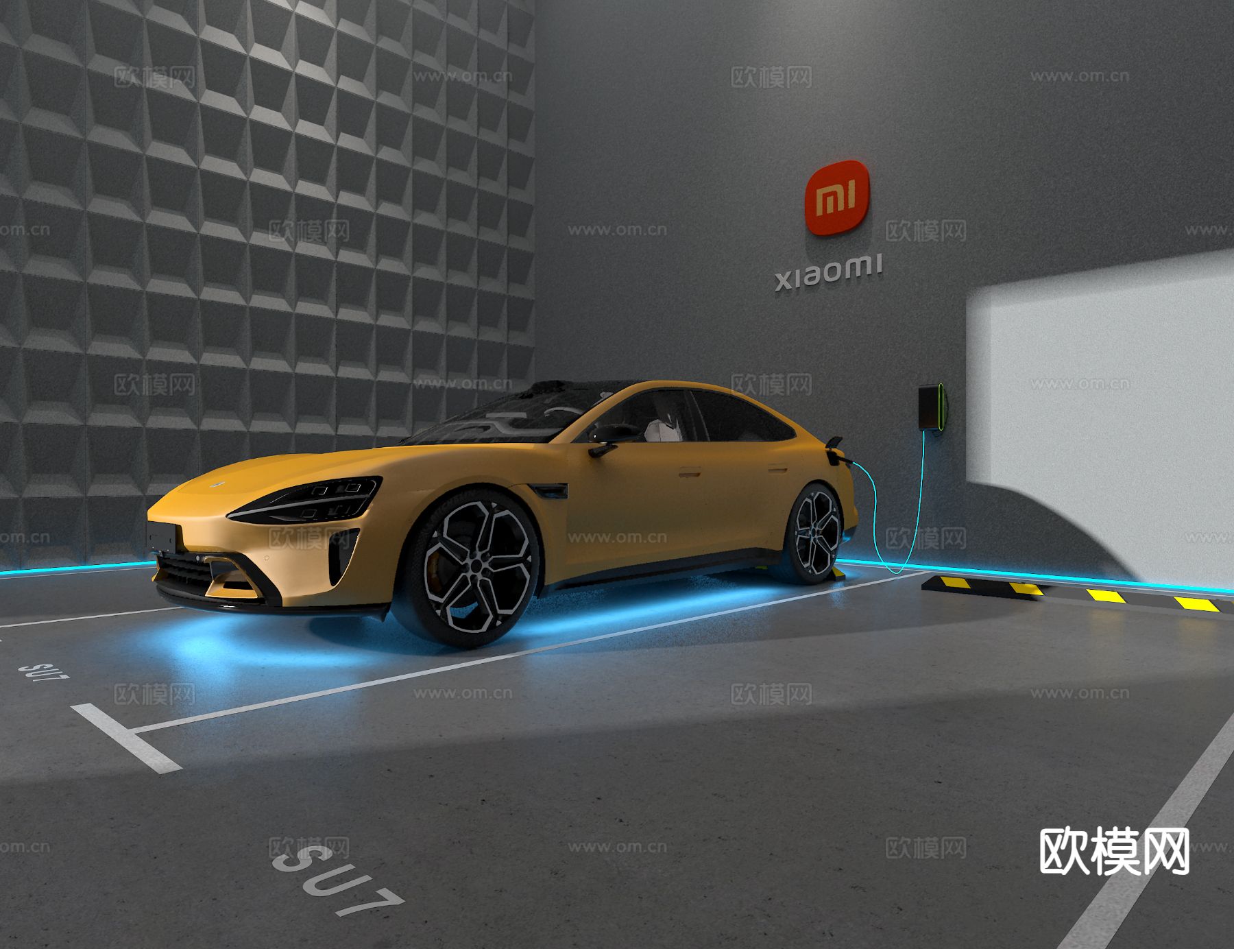 小米汽车充电桩3d模型下载