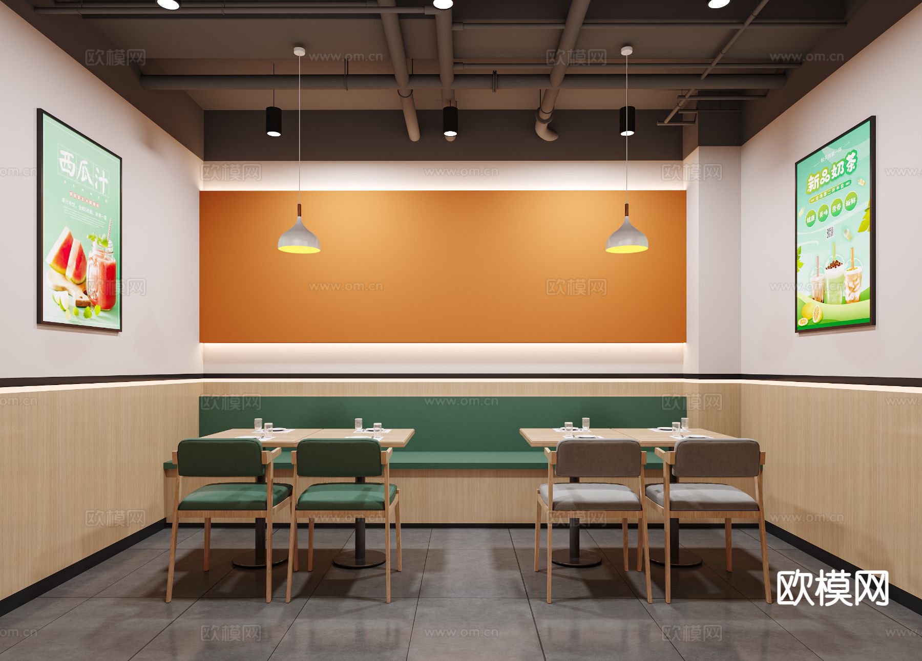 现代快餐店 小吃店 早餐店 熟食店3d模型下载（渲染图4）