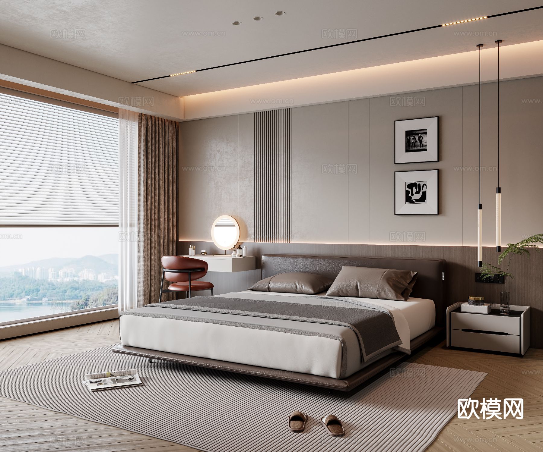 意式卧室 主卧su模型下载（渲染图2）
