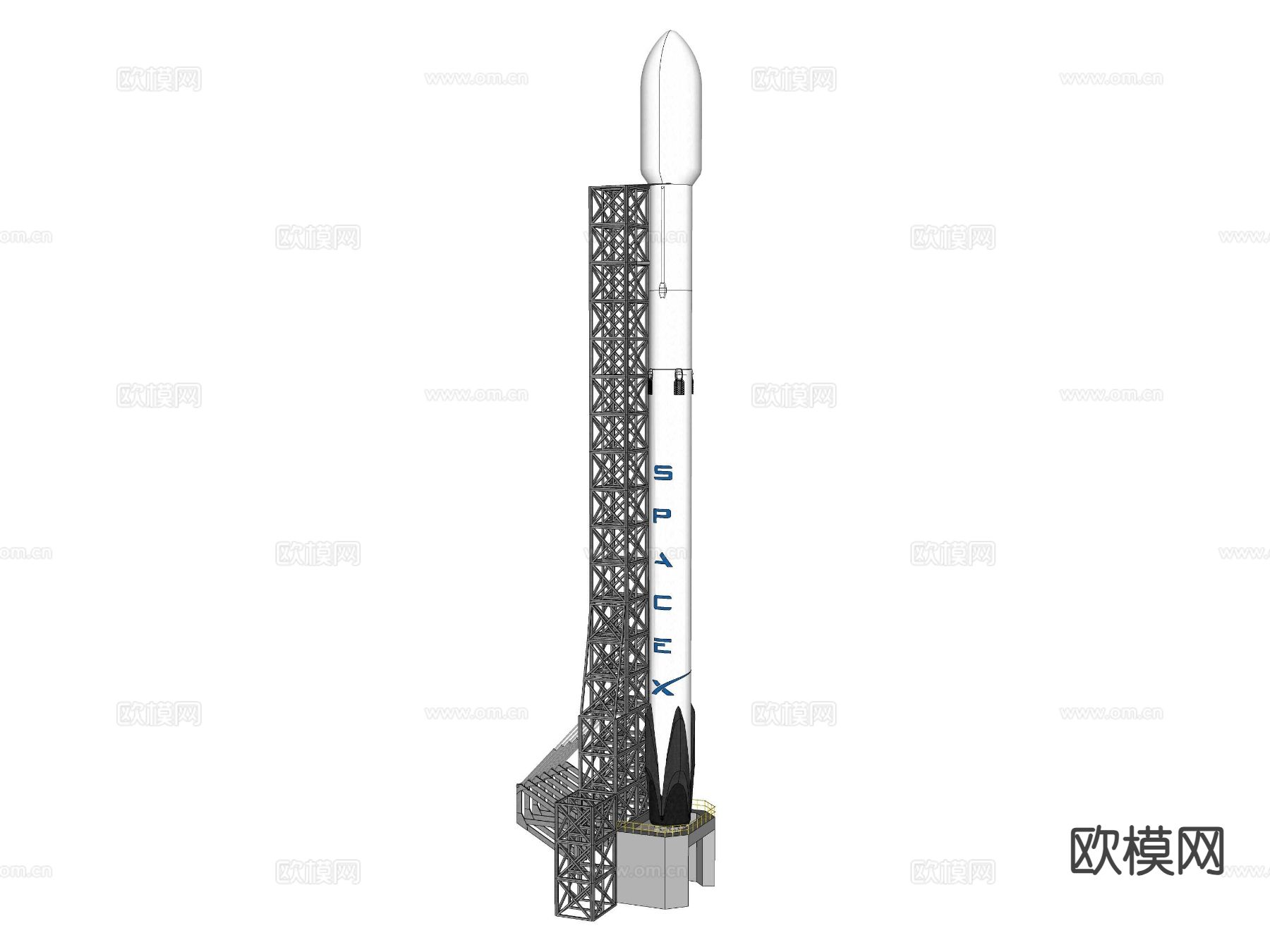 猎鹰9号发射塔su模型