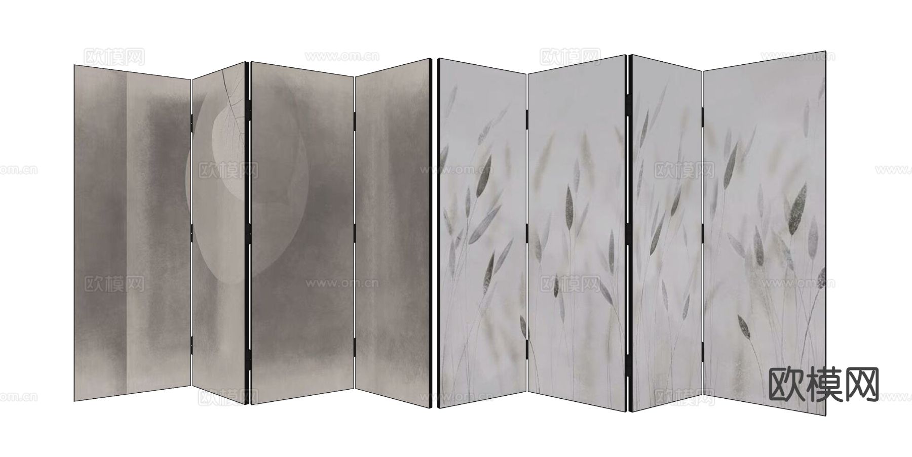 现代屏风su模型下载（渲染图1）