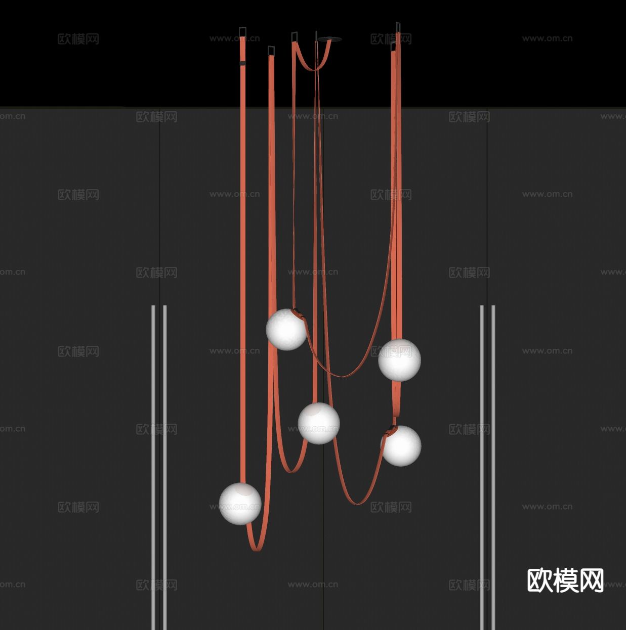 球形吊灯 皮带吊灯su模型