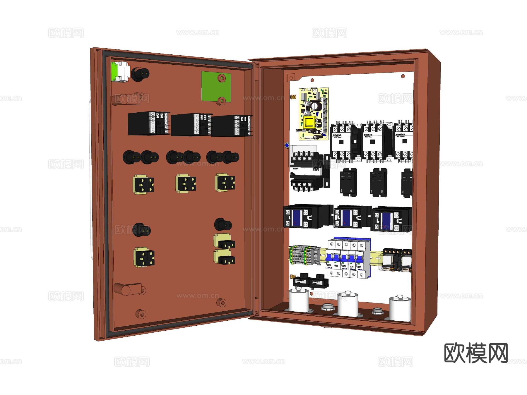 配电箱 继电器 空气开工su模型