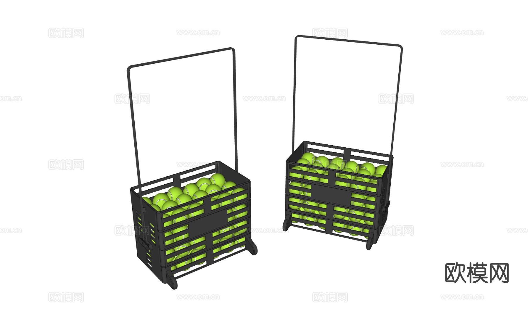 网球车 网球筐 网球拖车su模型下载（渲染图1）