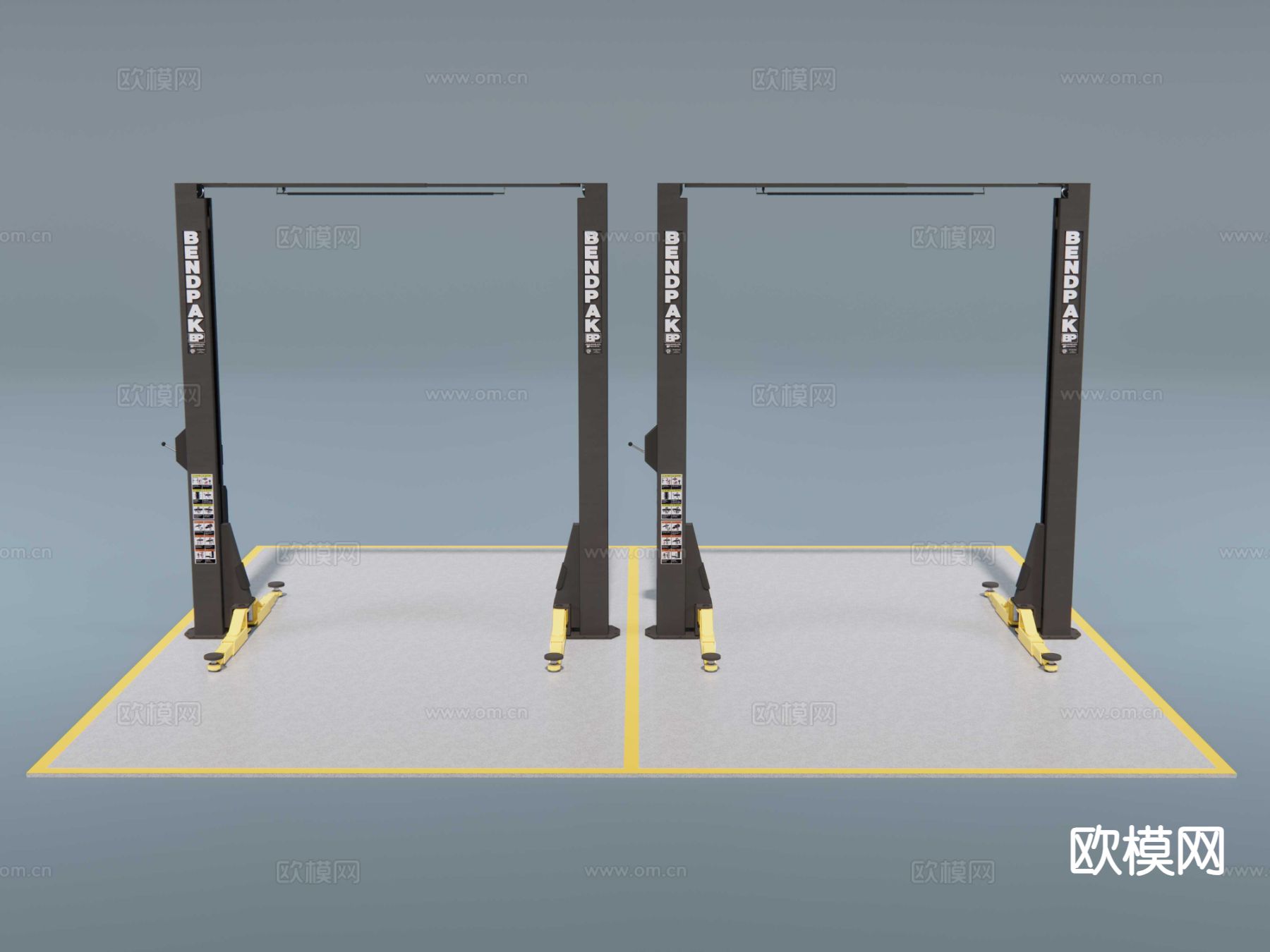 汽车举升机su模型下载（渲染图2）