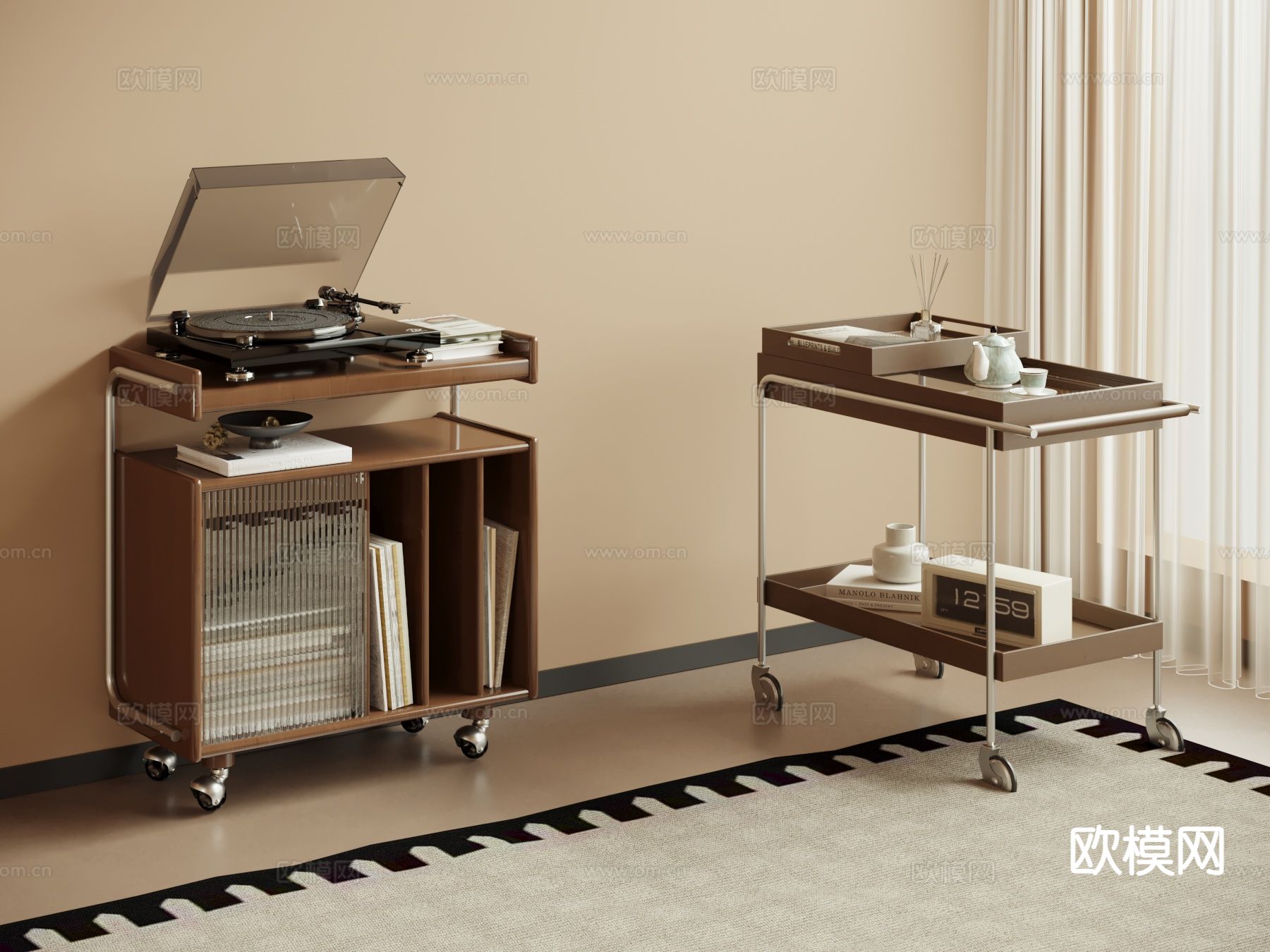 中古风边几su模型下载（渲染图2）