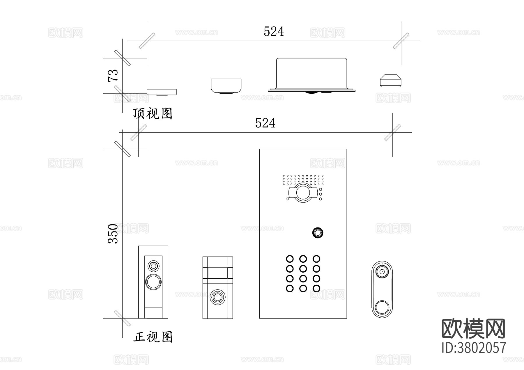 门禁 门铃CAD图块